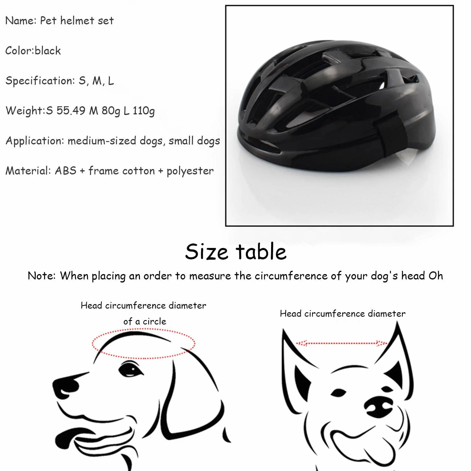 Generisch Kaski ochronne dla psów – kask ochronny motocykl, kask dla zwierz?t domowych z oddychaj?c? , regulowan? ta?m? ?wietln? z otworami wentylacyjnymi do jazdy motocyklu rowerze Cosplay