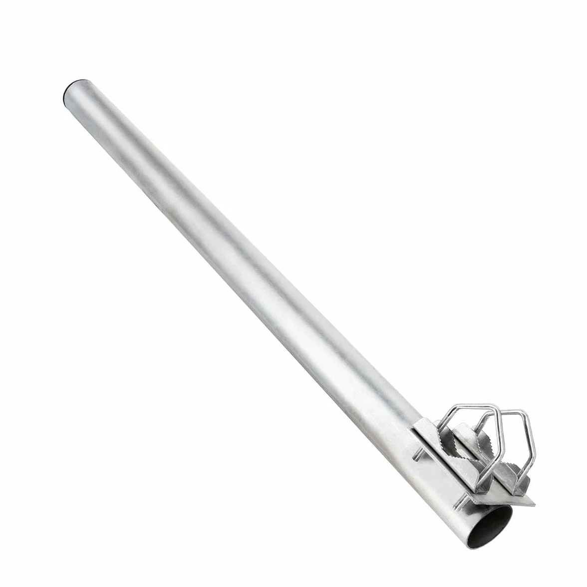 PremiumX Uchwyt balkonowy / maszt do poręczy, ze stali, 40 cm z 2 obejmami, średnica 48 mm, przedłużenie masztu, stal