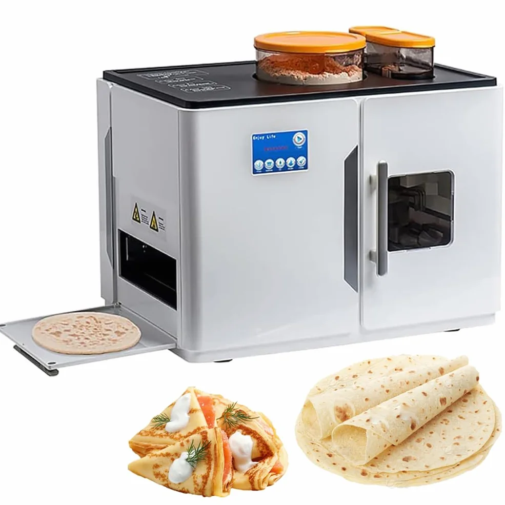 Automatyczny ekspres do chleba Roti Chapati do tortilli, naleśników i podpłomyków – inteligentny ekran dotykowy z obsługą jednym przyciskiem do robienia wielu elementów naraz
