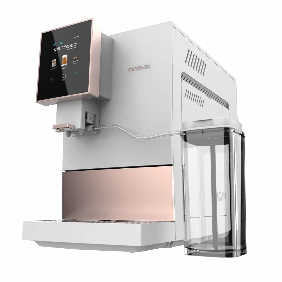 Cecotec Super automatyczny ekspres do kawy Cremmaet Compactccino Connected White Rose. 19 barów, wyświetlacz TFT i Wi-Fi, system Thermoblock, zbiornik na mleko, zbiornik na kawę 150 g, 5 poziomów
