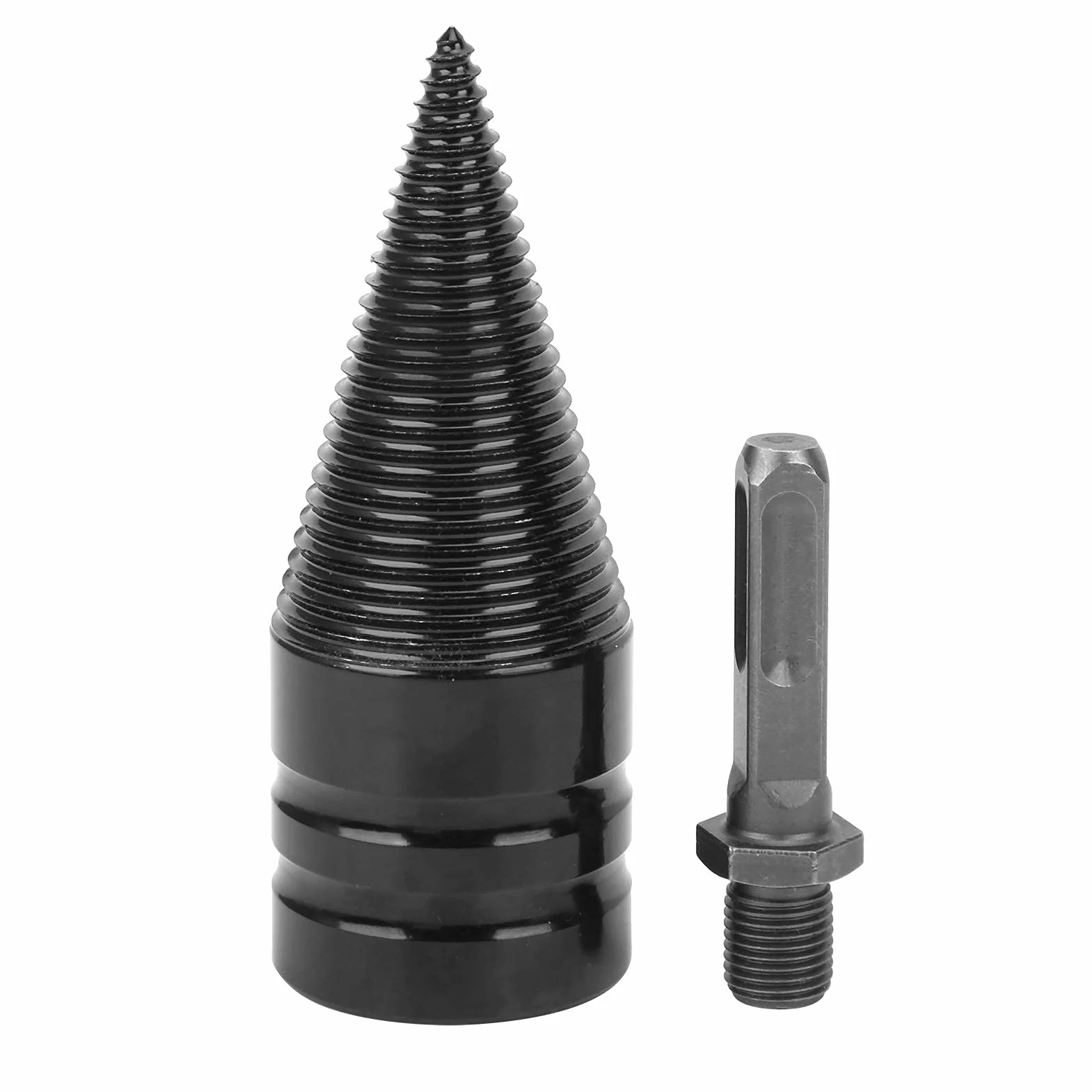 Wiertło do drewna opałowego Rozłupywarka do drewna, Wytrzymała łuparka do drewna ze stali węglowej, 42 mm, Hex Shank Wiertarka do drewna opałowego, do użytku domowego