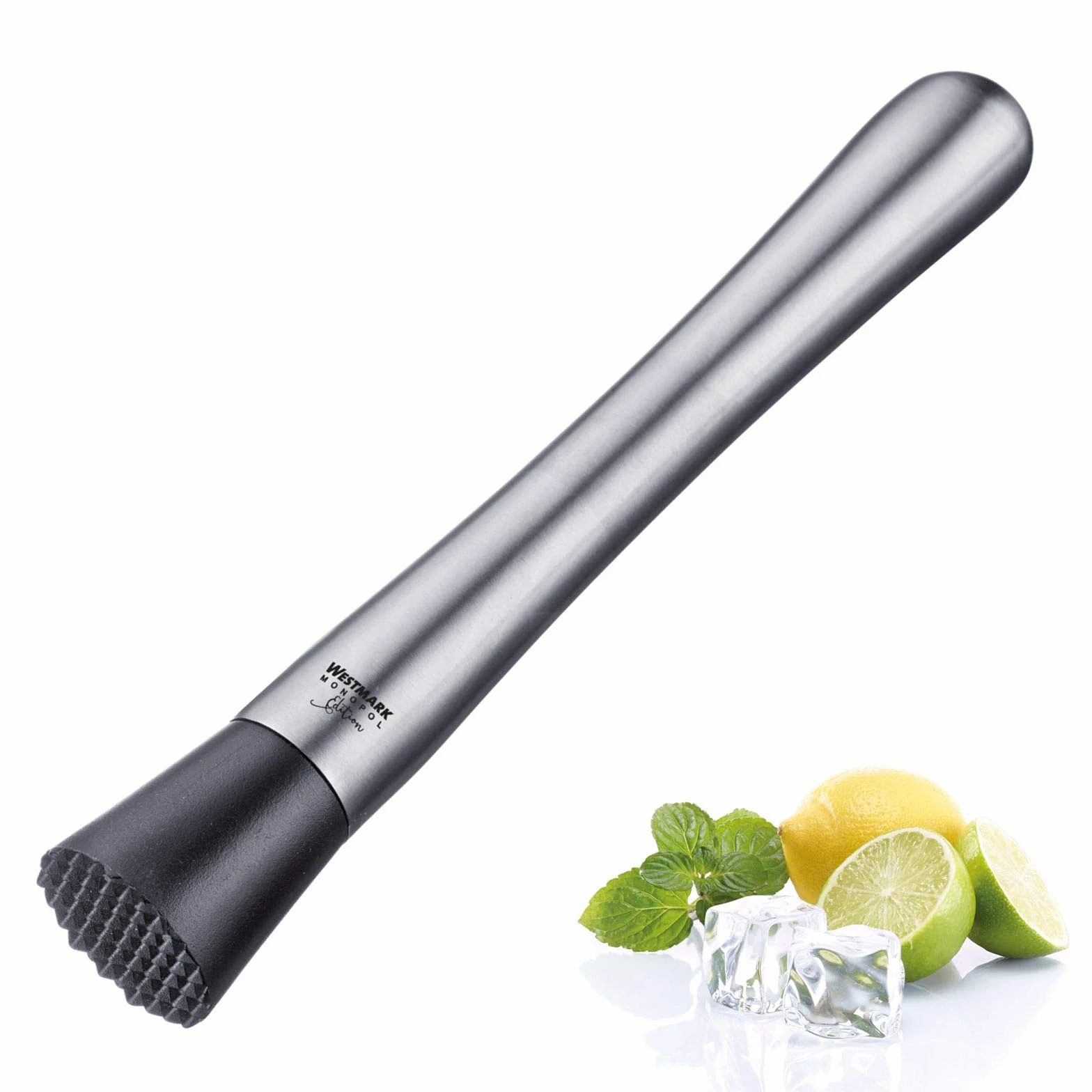 Westmark Caipirinha Tłuczek barowy, Seria Monopol, Długość: 21 cm, Stal nierdzewna/Tworzywo sztuczne, Sol, Srebro/Czarny, 62793360