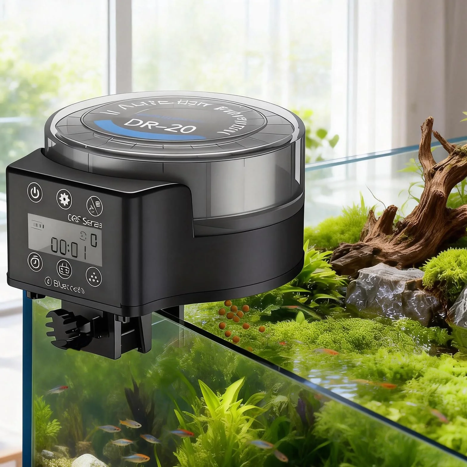 Automatyczny karmnik dla ryb z timerem 140 ml 6 trybów USB LCD