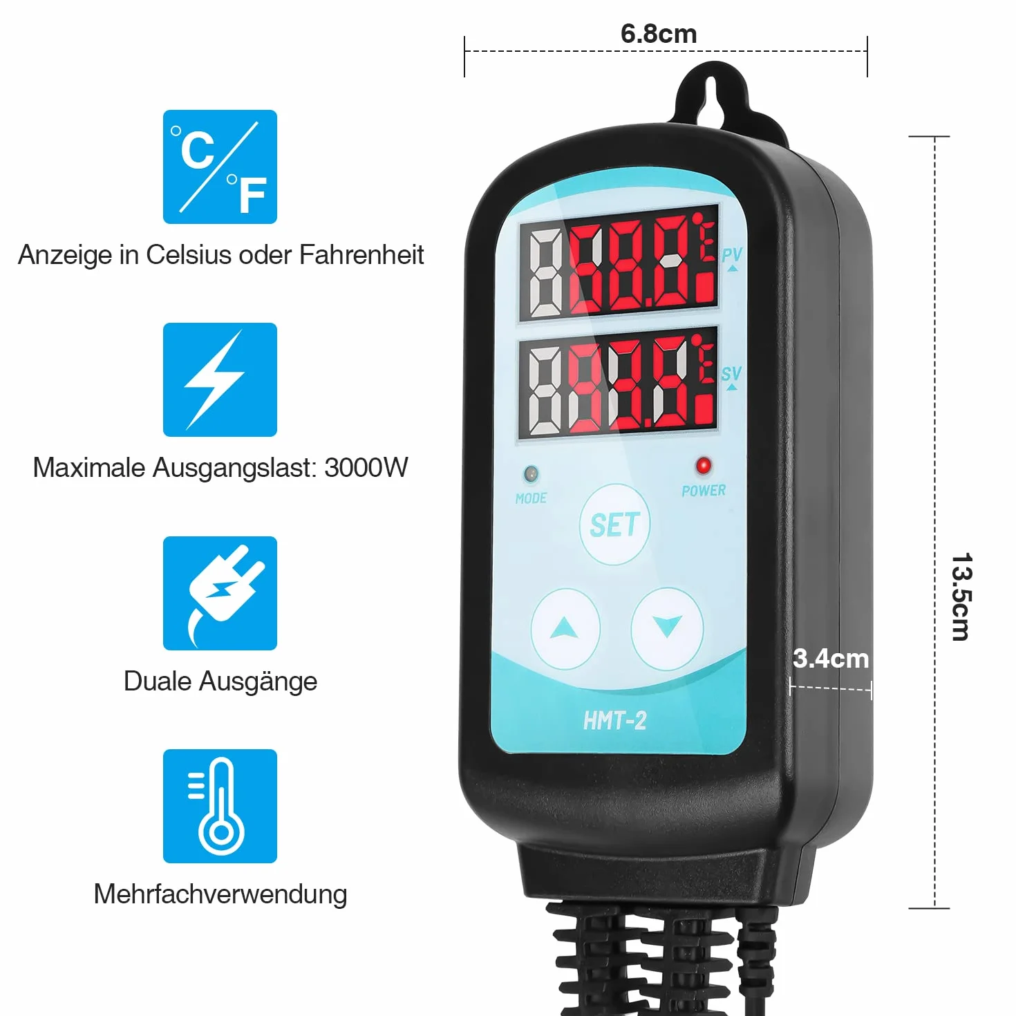 Jopassy Ogrzewanie szklarniowe 55 W z termostatem, elektryczne ogrzewanie do szklarni z wbudowanym, idealne do szaf i szklarni