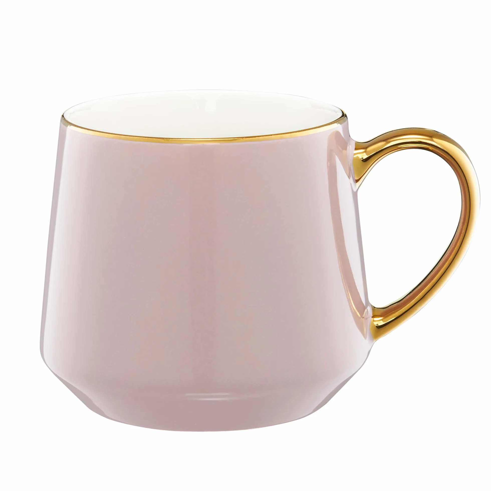 AMBITION Filiżanka do kawy duża 460 ml Royal porcelanowa złota krawędź do kawy, herbaty, cappuccino różowo-złoty 1 sztuka