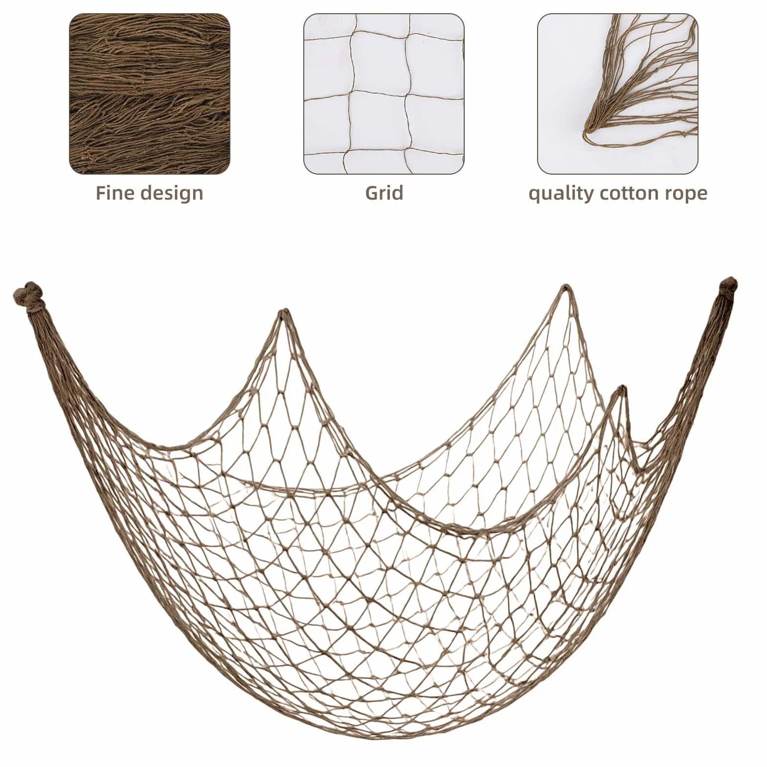 2 szt. 200x100cm Impreza o Tematyce Oceanicznej Dekoracja z Sieci Rybackiej, Bawełna Dekoracja Ścienna w Stylu Marynistycznym Sieć Rybacka Zawieszki na Plażę Piracka Syrenka Artykuły Imprezowe