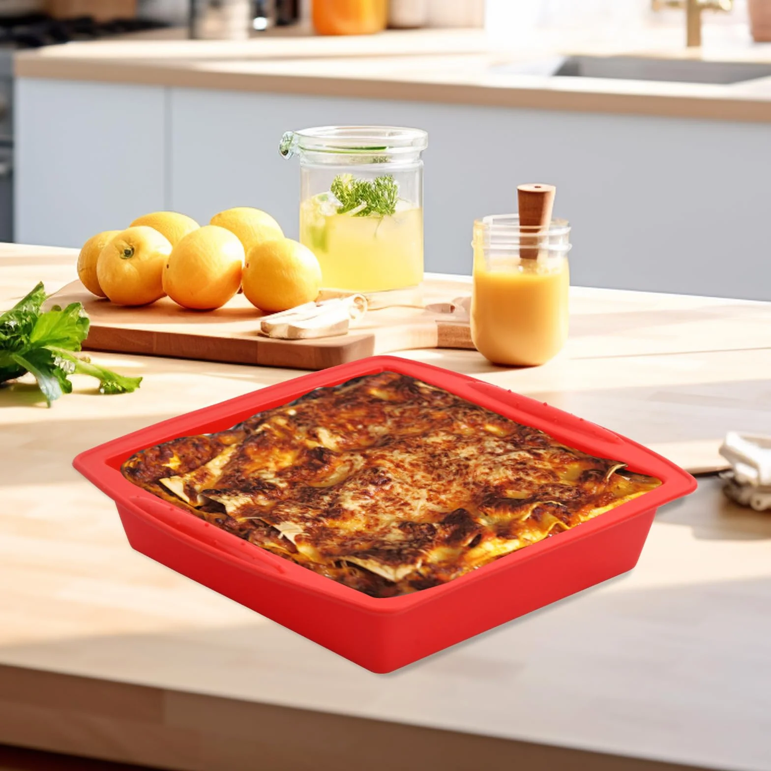 Silikonowe foremki do pieczenia ciast, silikonowe foremki do ciasta, silikonowe kwadratowe ciasto, szybkie uwalnianie, wielokrotnego użytku, do pieczenia ciast, gotowania, grillowania, 26 x