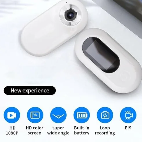 Dpofirs Obroża kamery dla kotów, kamera HD 1080P dla zwierząt domowych z szerokokątnym obiektywem 170°, wyświetlacz cyfrowy, obsługa karty pamięci do 128 GB, czarna, mała, kot, do noszenia