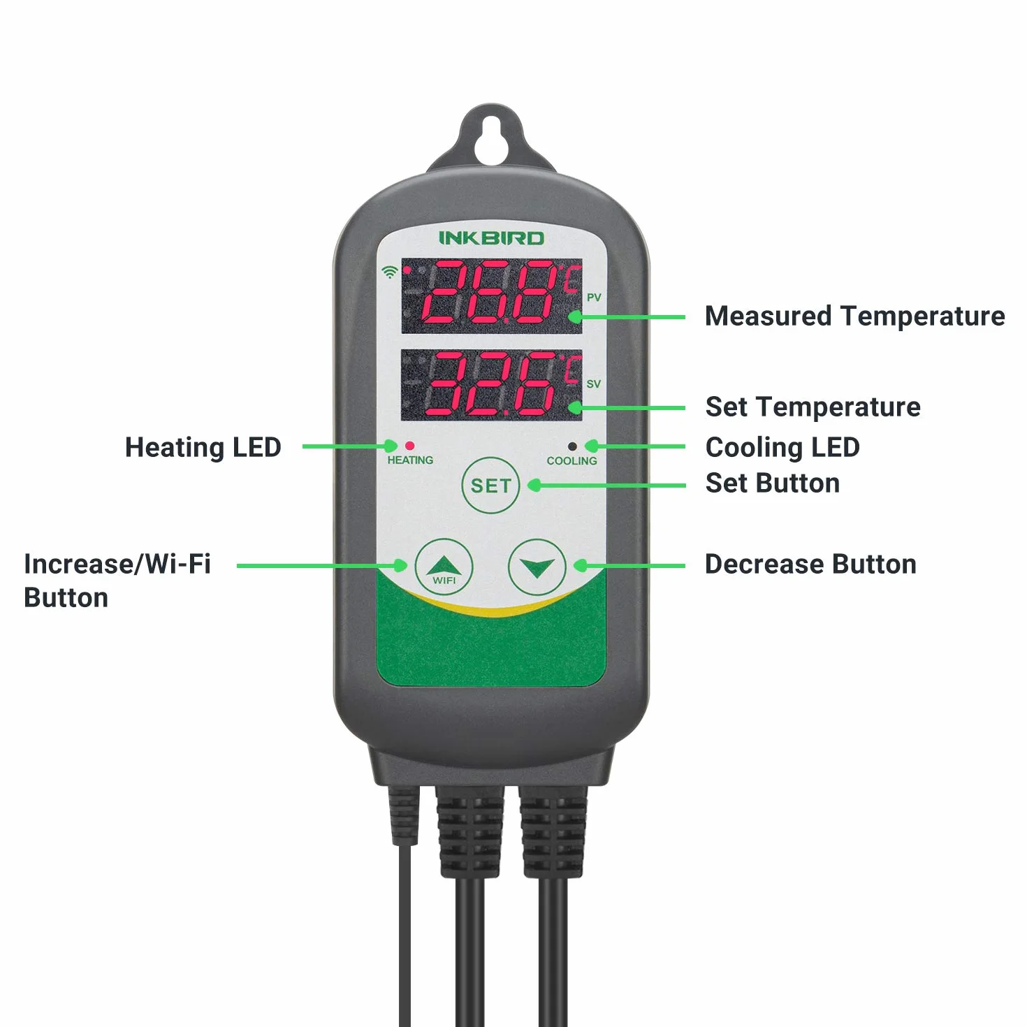 Inkbird ITC-308-WIFI Termostat temperatury, gniazdo chłodzące 230 V z wodoodporną sondą do akwarium