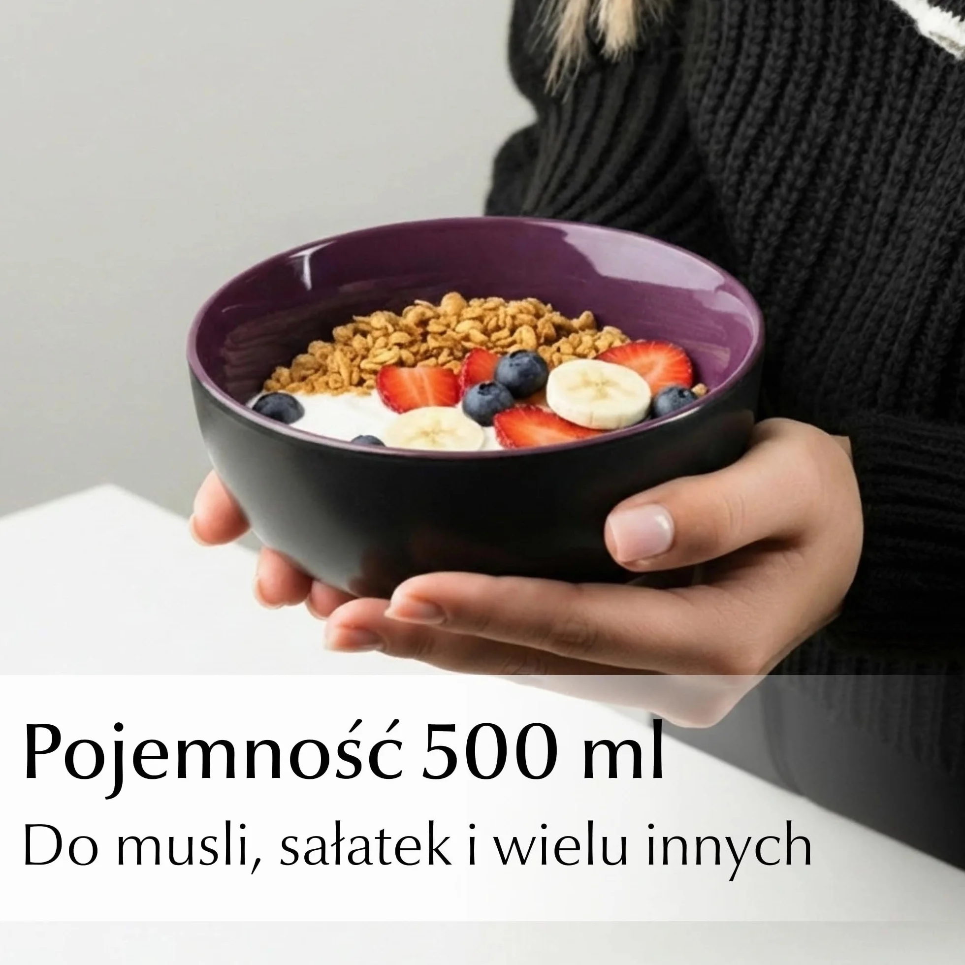 MIAMIO - zestaw misek kamionkowych 6 x 500 ml, czarne zewnątrz, kolorowe wewnątrz - Kolekcja Le Papillon (Mieszane)