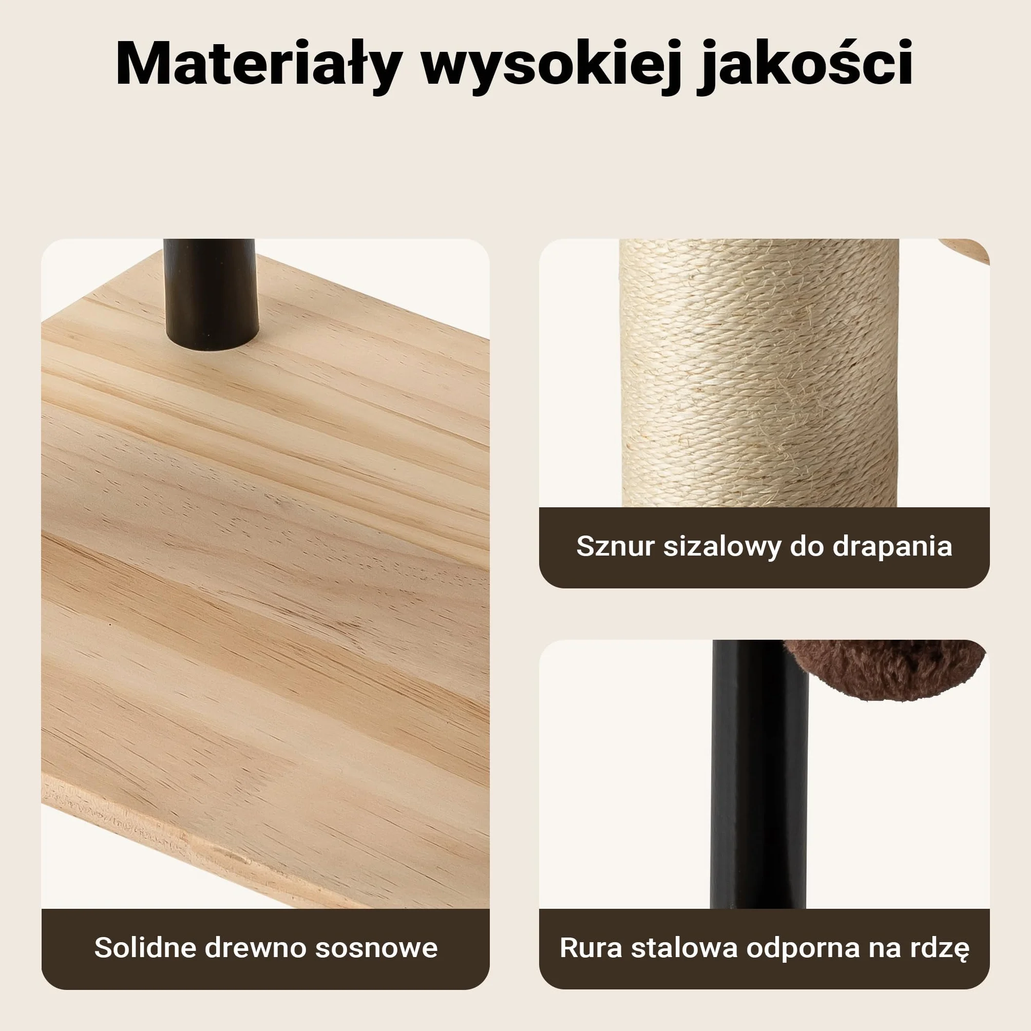 Drapak dla kota metalowy 40 x 30 x 62 cm z sizalem legowisko domek