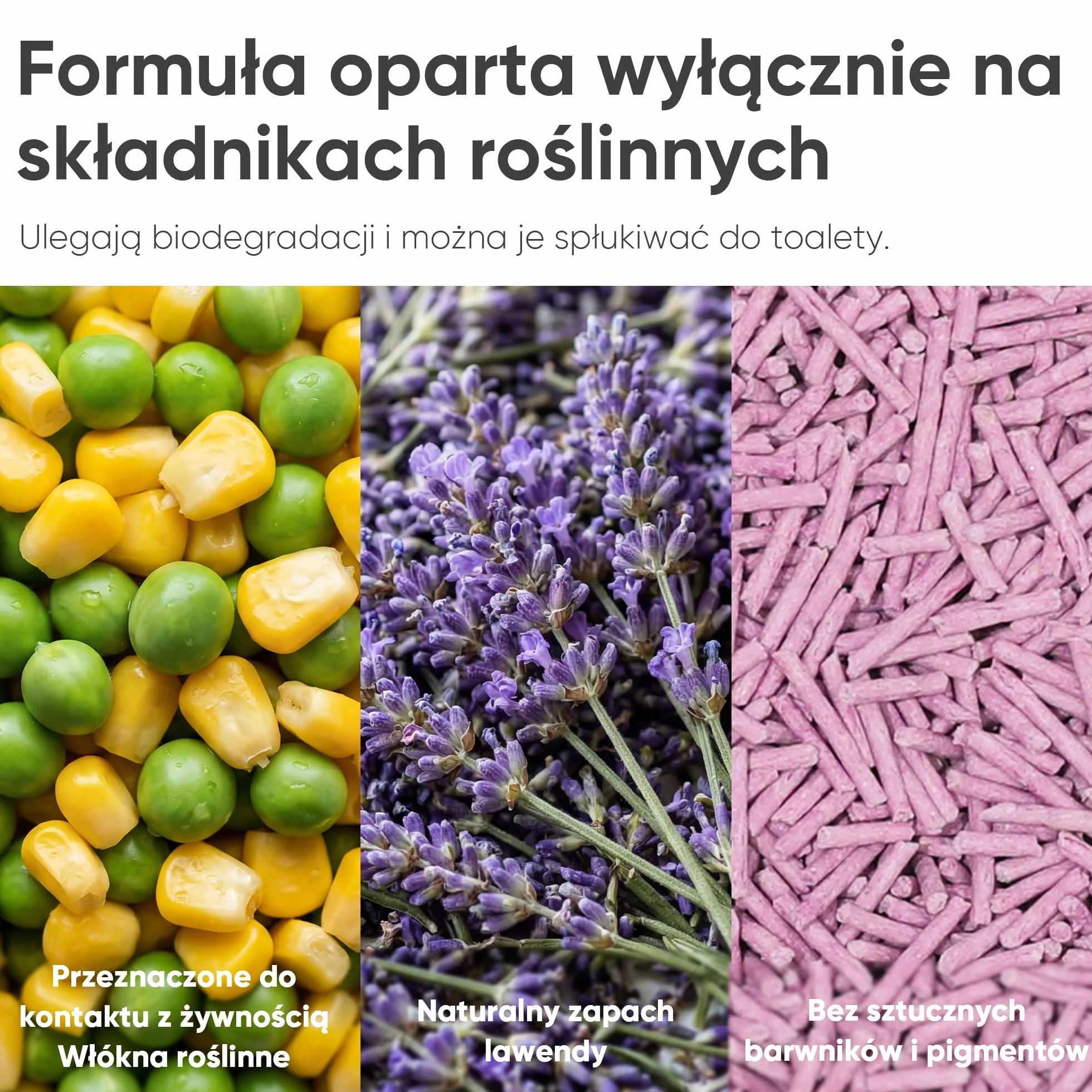 FUKUMARU Żwirek dla Kotów Tofu 5,4 kg Lawenda Mocne Zgniatanie Niski Poziom Kurzu Spłukiwane Granulki 2,7 kg x 2 Worki