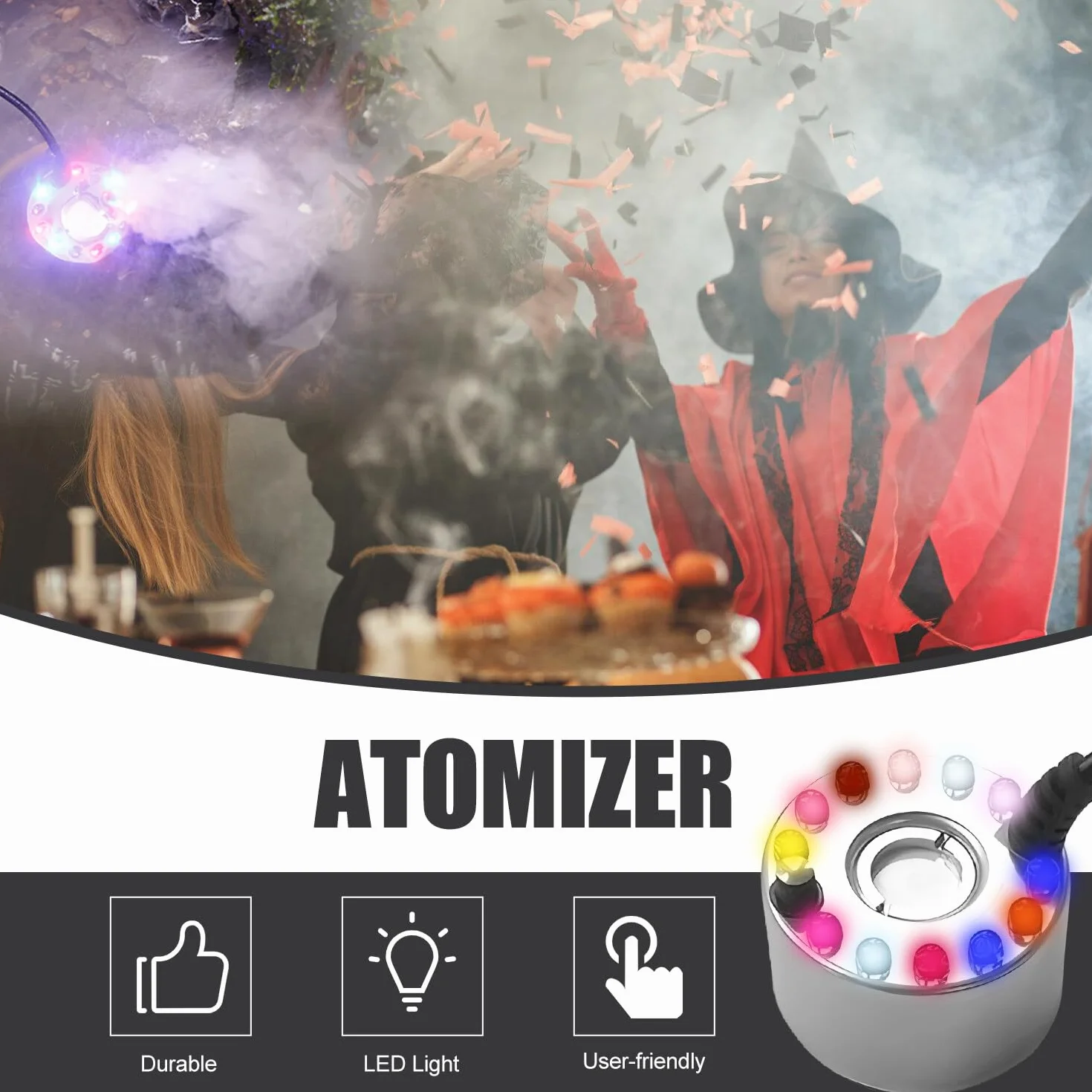 Ultradźwiękowy wytwornica mgły, 24 V LED, mini wytwornica mgły, ultradźwiękowy generator mgły, wytwarzacz mgły, zaparzacz mgły, ochrona przed pryskaniem do fontanny, stawu, fontanny, fontanny,