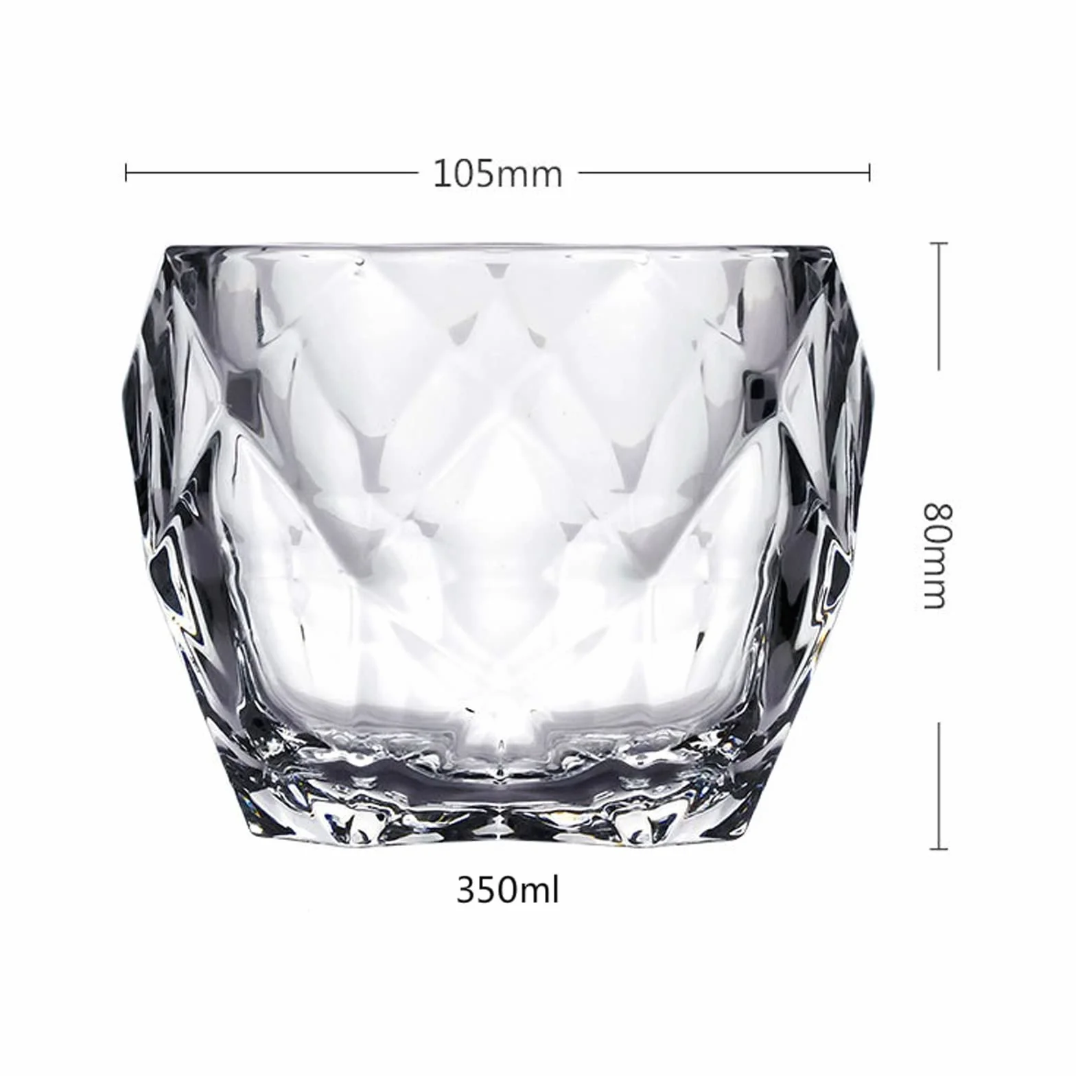 Szklanki do wody Szklanki do picia Szklanki do whisky Diamond Cut Whisky Prism Crystal Old Fashioned Glass Vodka Tumbler Chivas Wine Cup Szklane kubki (Rozmiar: 350 ml, Kolor: 2 szt) (1 szt 350 ml)