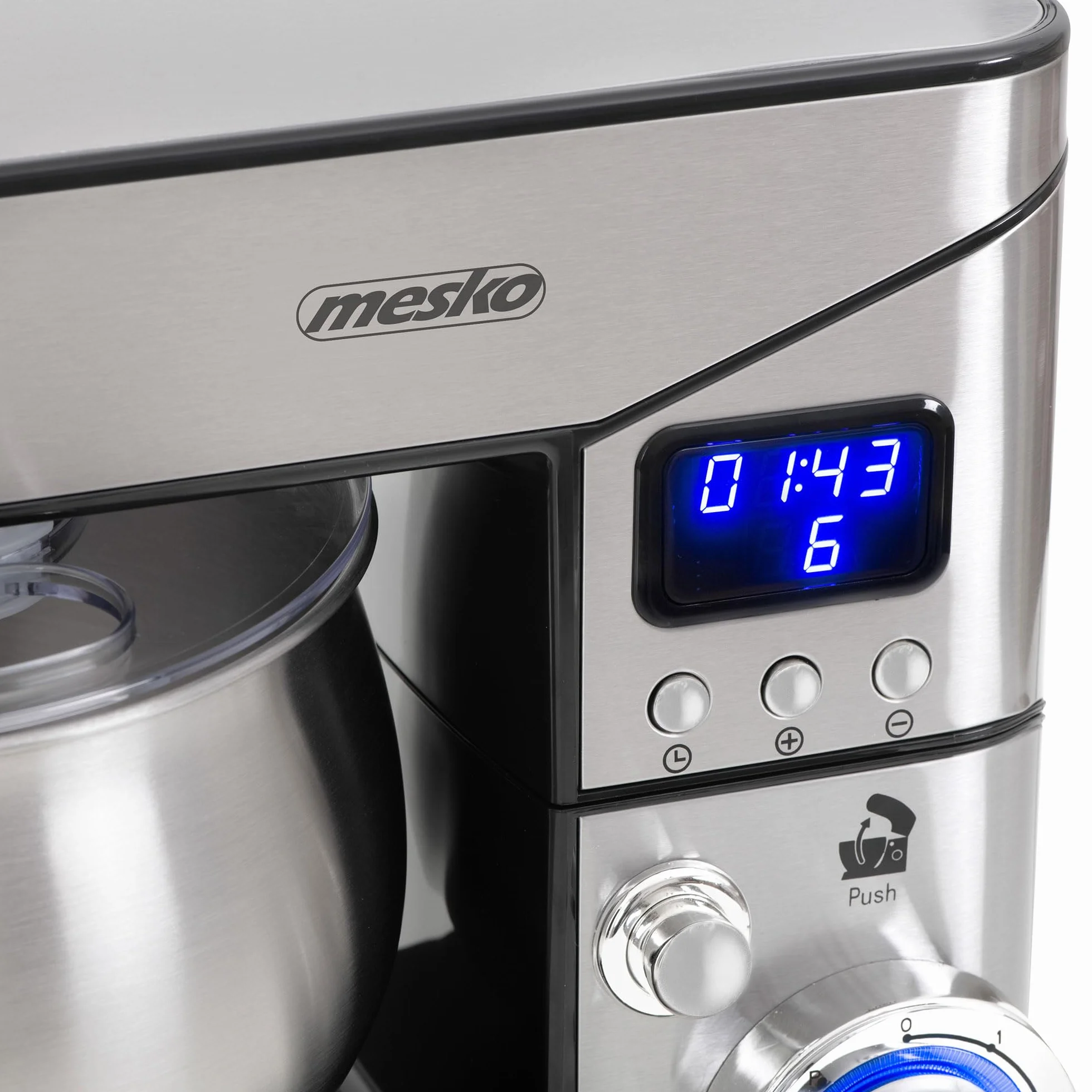 Mesko MS4228 mikser do wykrawania 5 litrów, profesjonalny robot do pieczenia orbitalnego, 6 prędkości + funkcja pulsu, stal nierdzewna, timer, 2000 W