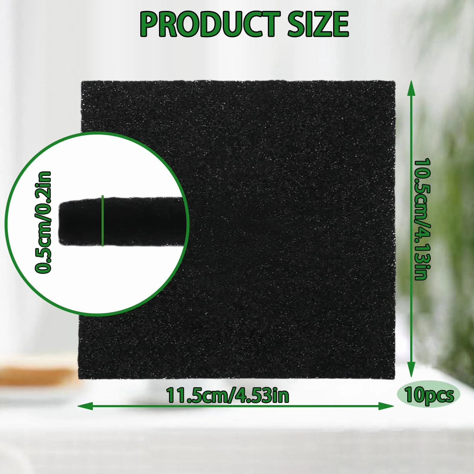 Filtr z węglem aktywnym, 10 sztuk, pojemnik na kompost, 11,5 x 10,5 cm, pojemnik na odpady organiczne, filtr z węglem aktywnym do kompostownika na odpady kuchenne, filtr zapachowy, pojemnik na