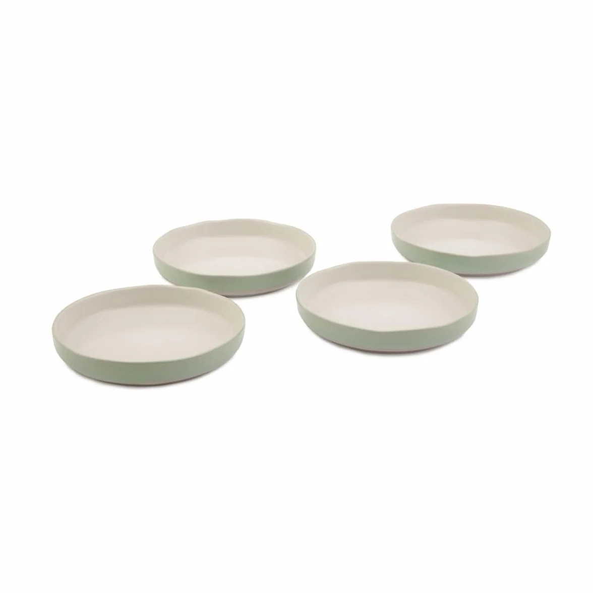 Jamie Oliver Big Love Dishy Bowl, zielona i biała kamionka, trwała, zestaw misek do serwowania, zmywarka, kuchenka mikrofalowa, nadaje się do piekarnika, zestaw 4 sztuk, 700 ml, 22 x 22 x 13 cm