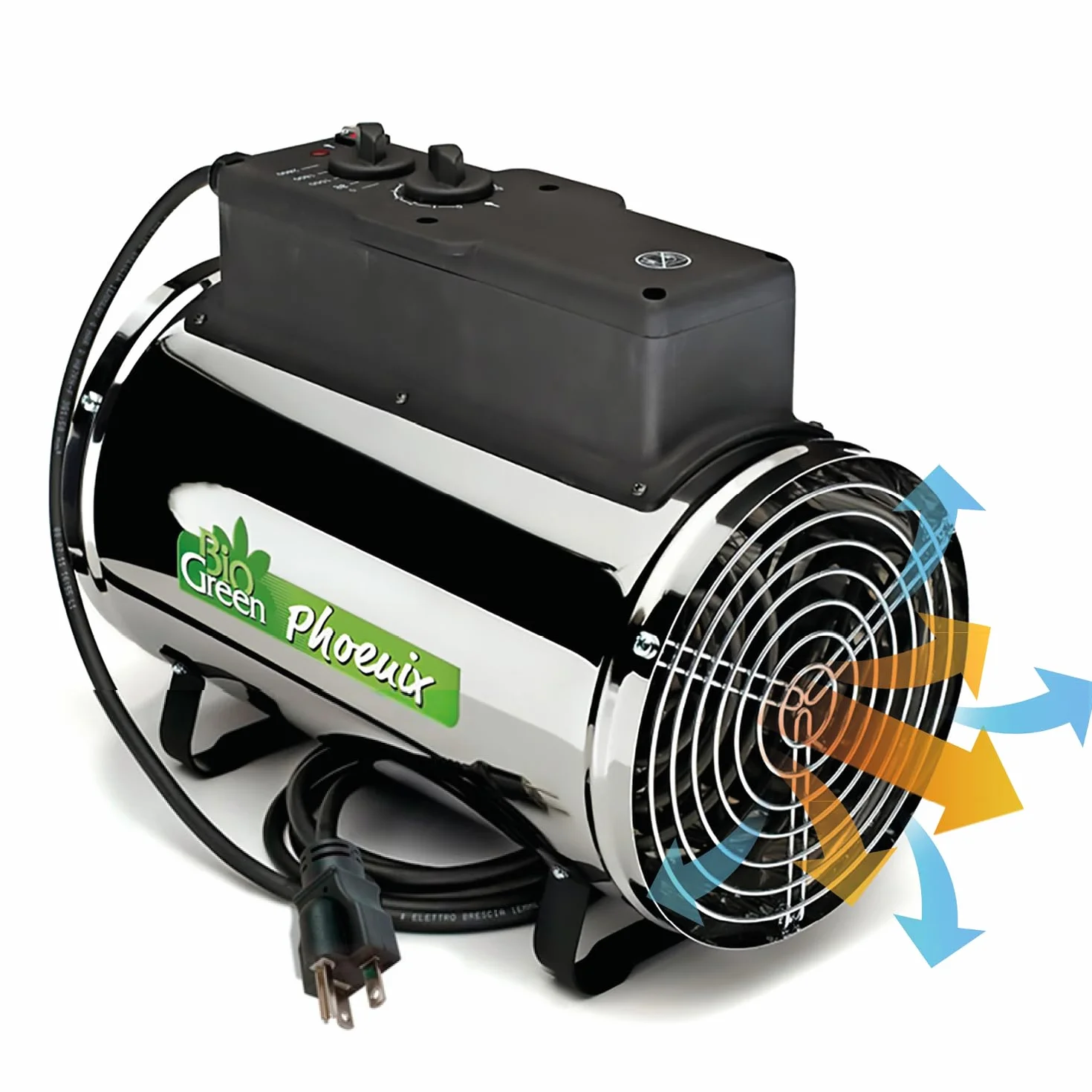 Bio Green Phoenix Termowentylator, Srebrny/Czarny, 3 Tryby