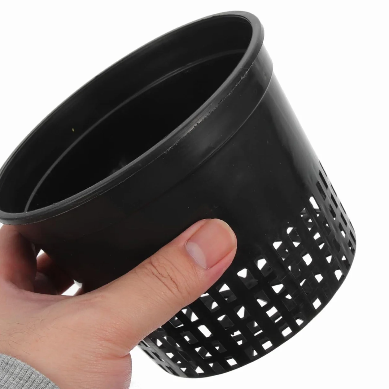 Angoily Doniczki hydroponiczne z siatki, 10 sztuk, 13 x 13 x 12 cm, kosz na rośliny z tworzywa sztucznego, do hydroponiki, do ogrodu, siatki, doniczki, do uprawy roślin, kosz na rośliny, kolor czarny