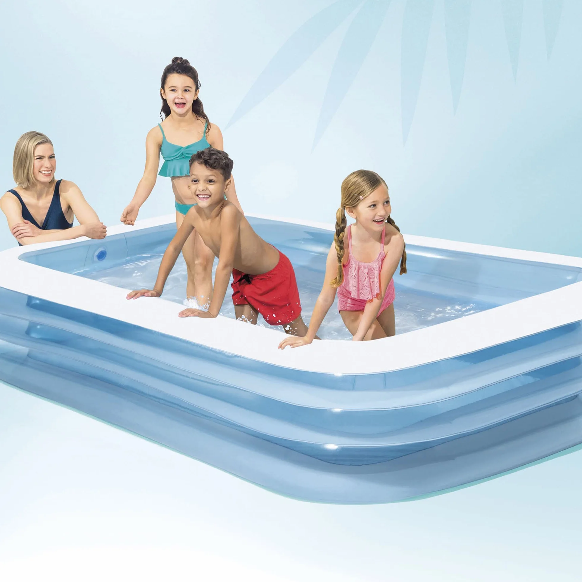 Intex - 58484NP - Matowy prostokątny basen - kolor niebieski