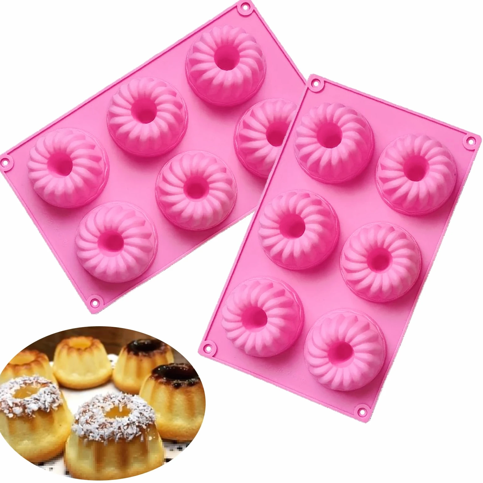 KEELYY 2 sztuki mini foremek silikonowych, Ø 7 cm, forma do babeczek, małe foremki do ciast, do wielokrotnego użytku