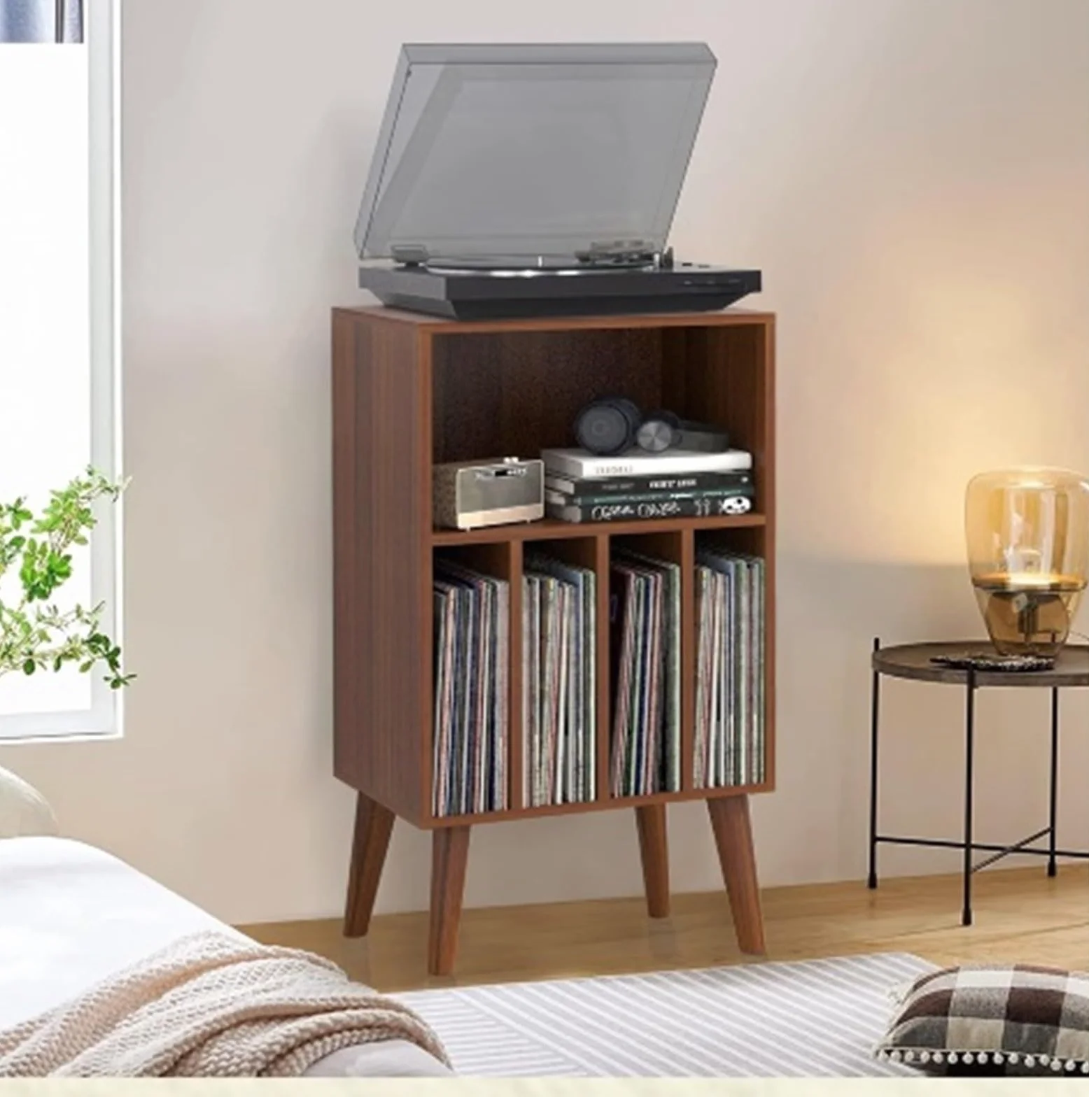 Stojak Na Płyty Gramofonowe Drewniany Stojak Na Gramofon LP, Uchwyt Płyty Winylowe, Organizer Stół, Klasyczny Pliki, Książki Do Przechowywania Książki