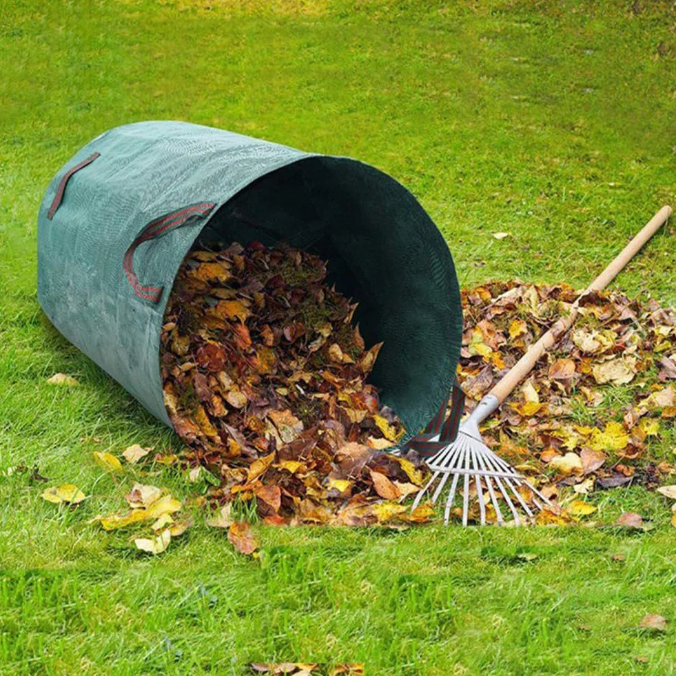 Worek ogrodowy, na odpady ogrodowe, worki na liście, worek na trawnik ogrodowy z uchwytami, odpowiedni do wszystkich rodzajów odpadów, takich jak gałązki, liście i mech, 50 x 65 cm, pojemność 100 l