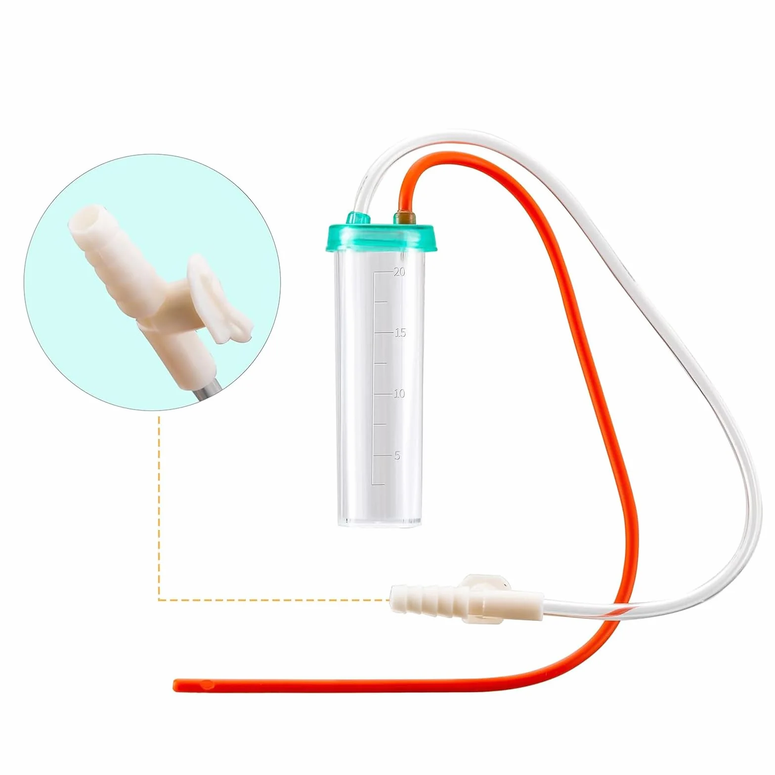 Cewnik ssący śluzu dla noworodka zestaw do karmienia 2 szt. 8 rurek FR + 2 strzykawki 20 ml + aspirator