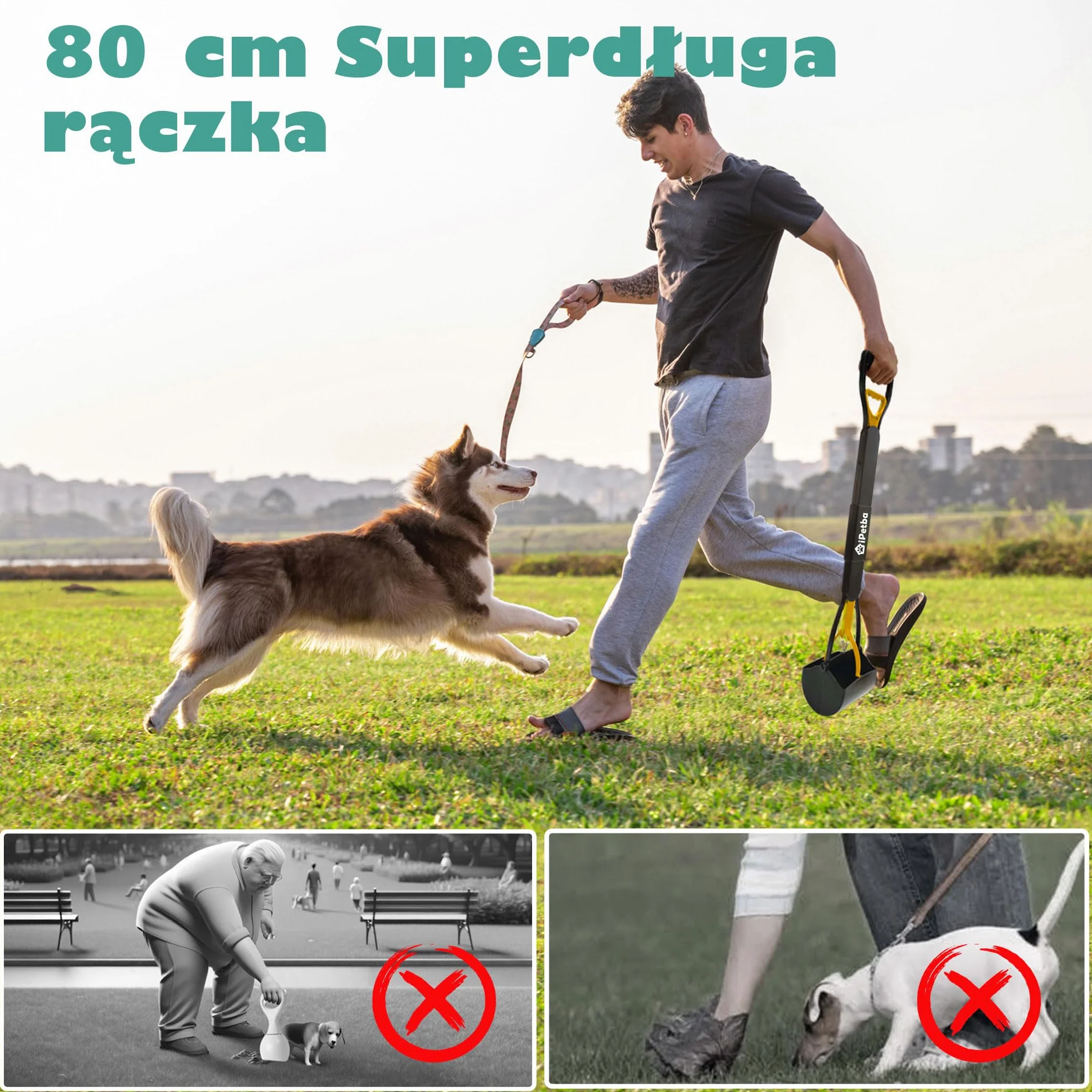 Zabawka dla Psa Długi Uchwyt 80 cm Ochrona Kręgosłupa Żółty