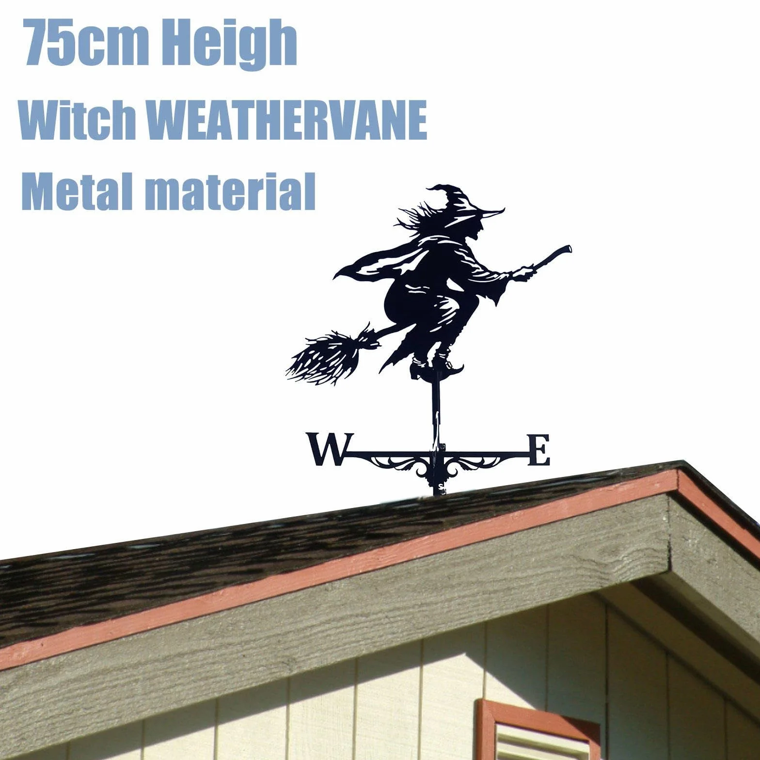 Dekoracyjna wiedźma, kurek na dach, czarna czarownica, dekoracja tarasu, Weather Vanes, na Halloween, do ogrodu, na patio, trawnik, patio, do kształtowania krajobrazu