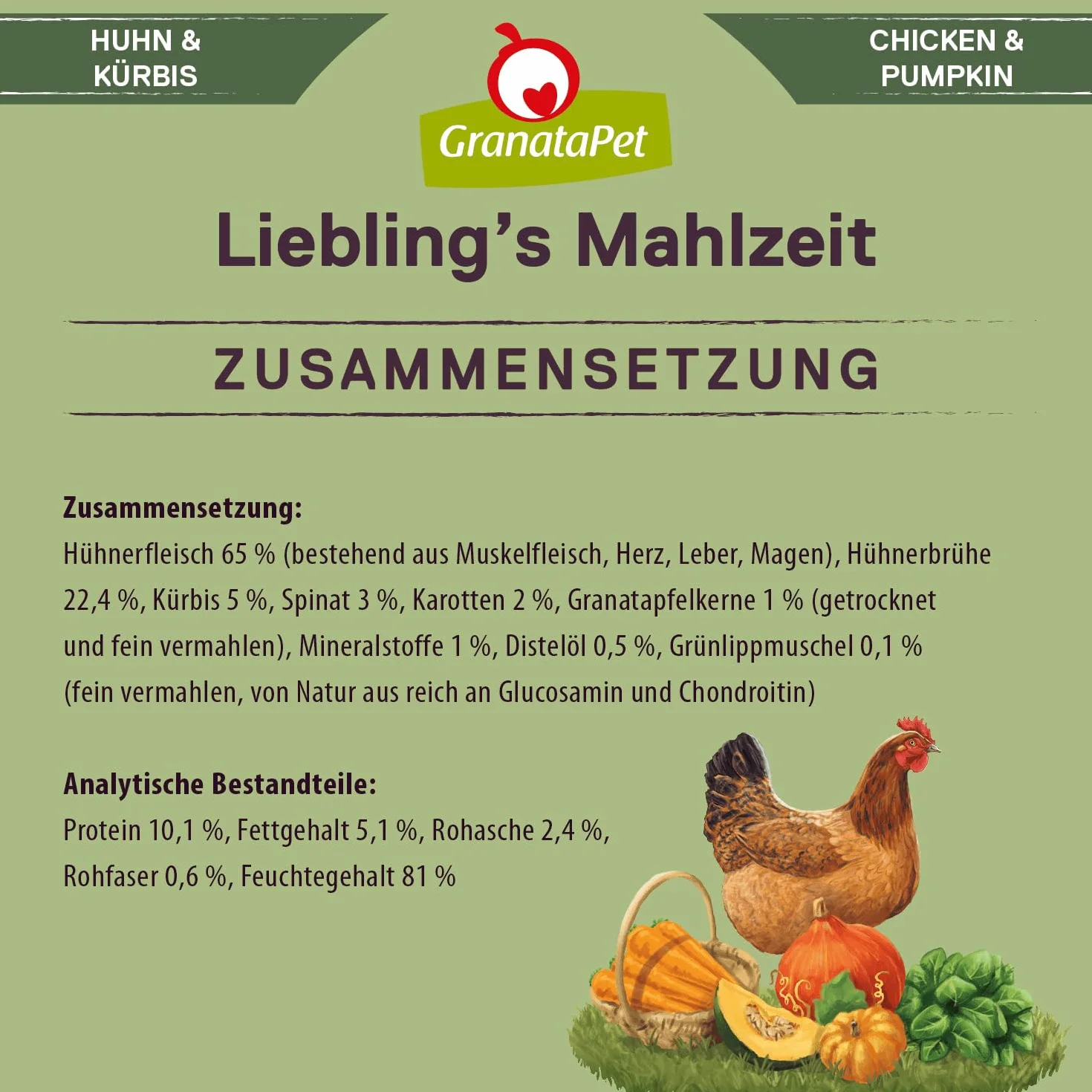 Granatapet Liebling'S Mahlzeit Karma dla Psów, Kurczak/Dynia, 6 x 800 g