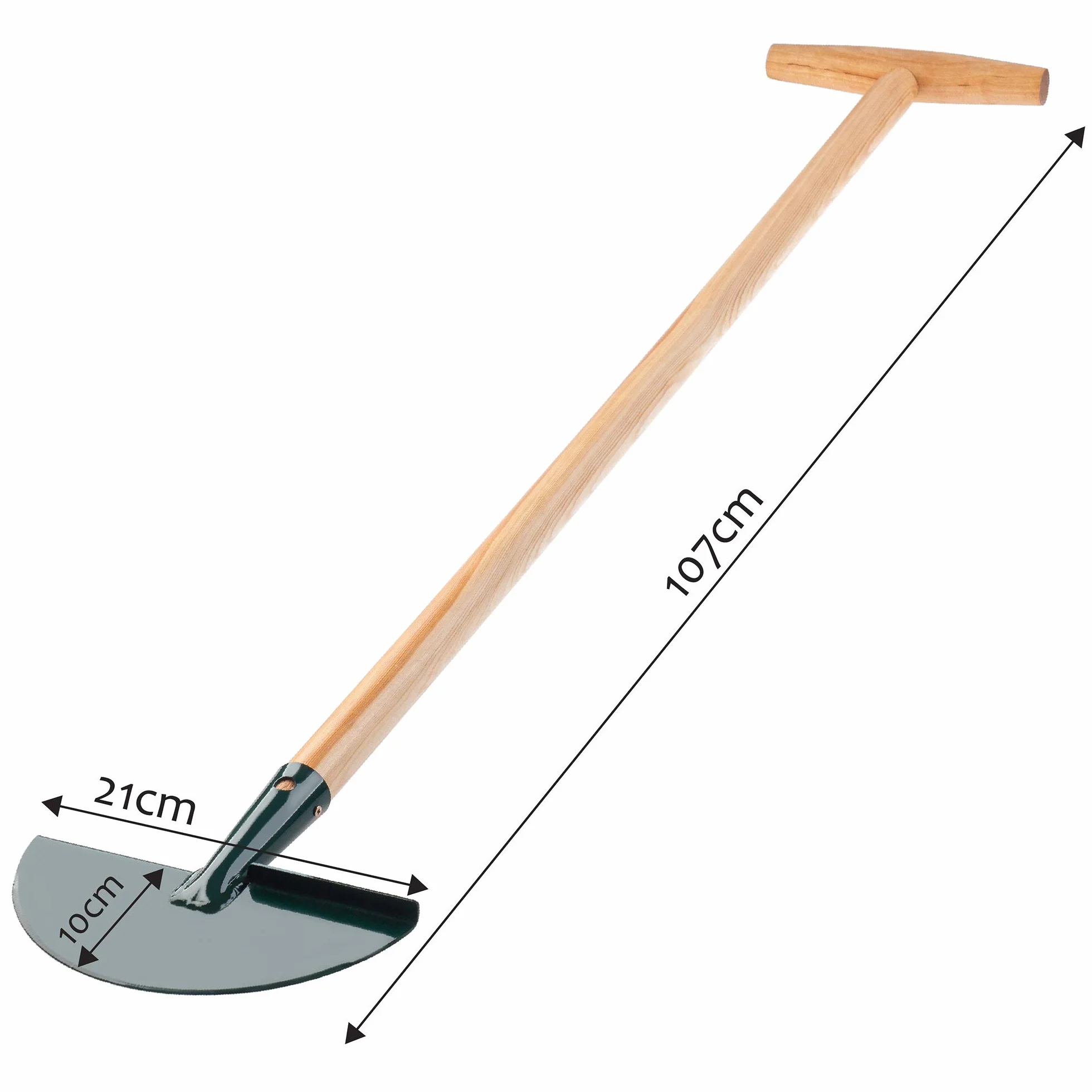 KADAX Nóż do krawędzi trawnika z uchwytem T, stalowe ostrze, drewniany trzonek, precyzyjne nacinanie krawędzi, usuwanie chwastów i darni w ogrodzie