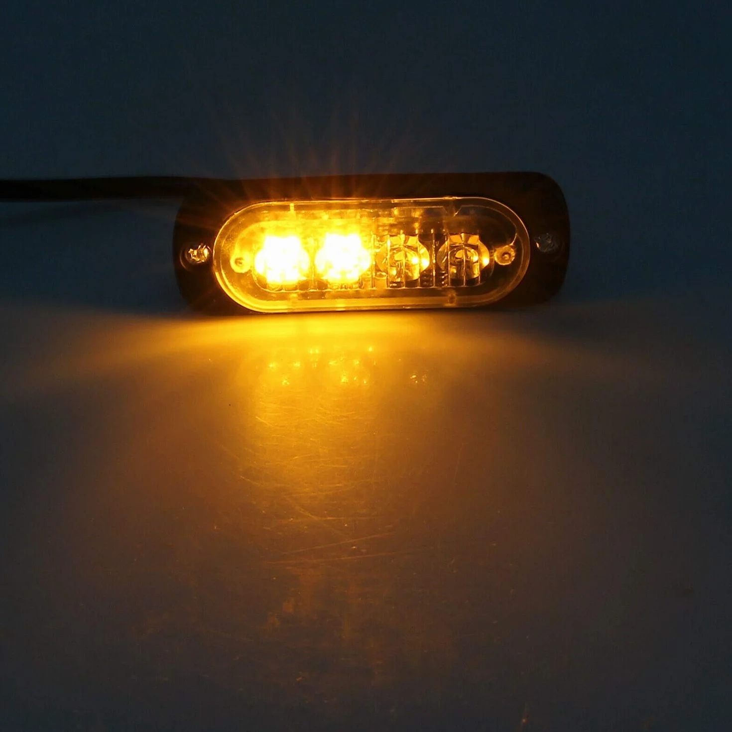 4 szt. 4 lampki do stroboskopu LED 12 V 24 V awaria grilla migające pomarańczowe