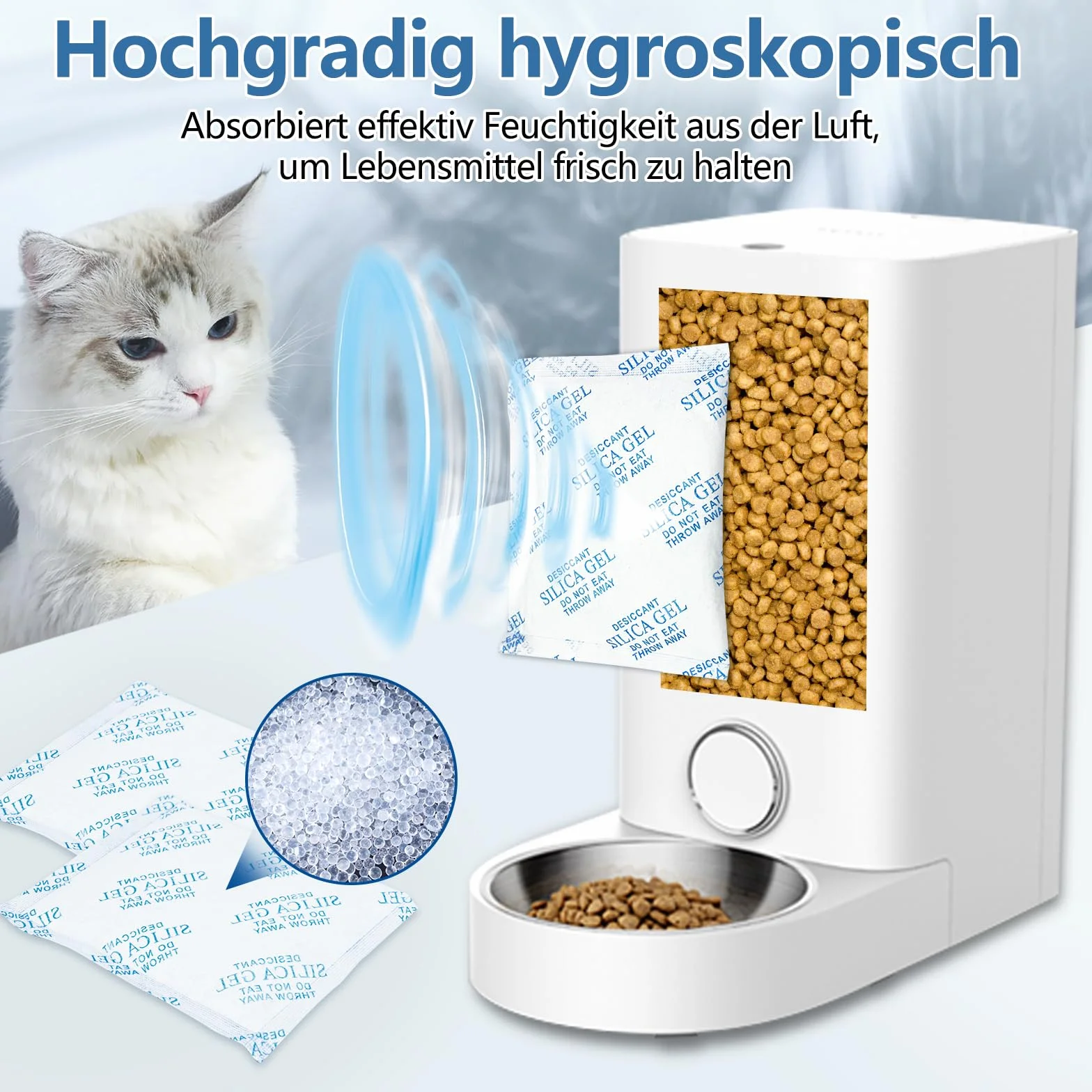 Haliya 14 sztuk środków osuszających do PETKIT freshelement Mini Freshelement Mini Pro, do wszystkich automatów do karmy dla kotów, 3 l