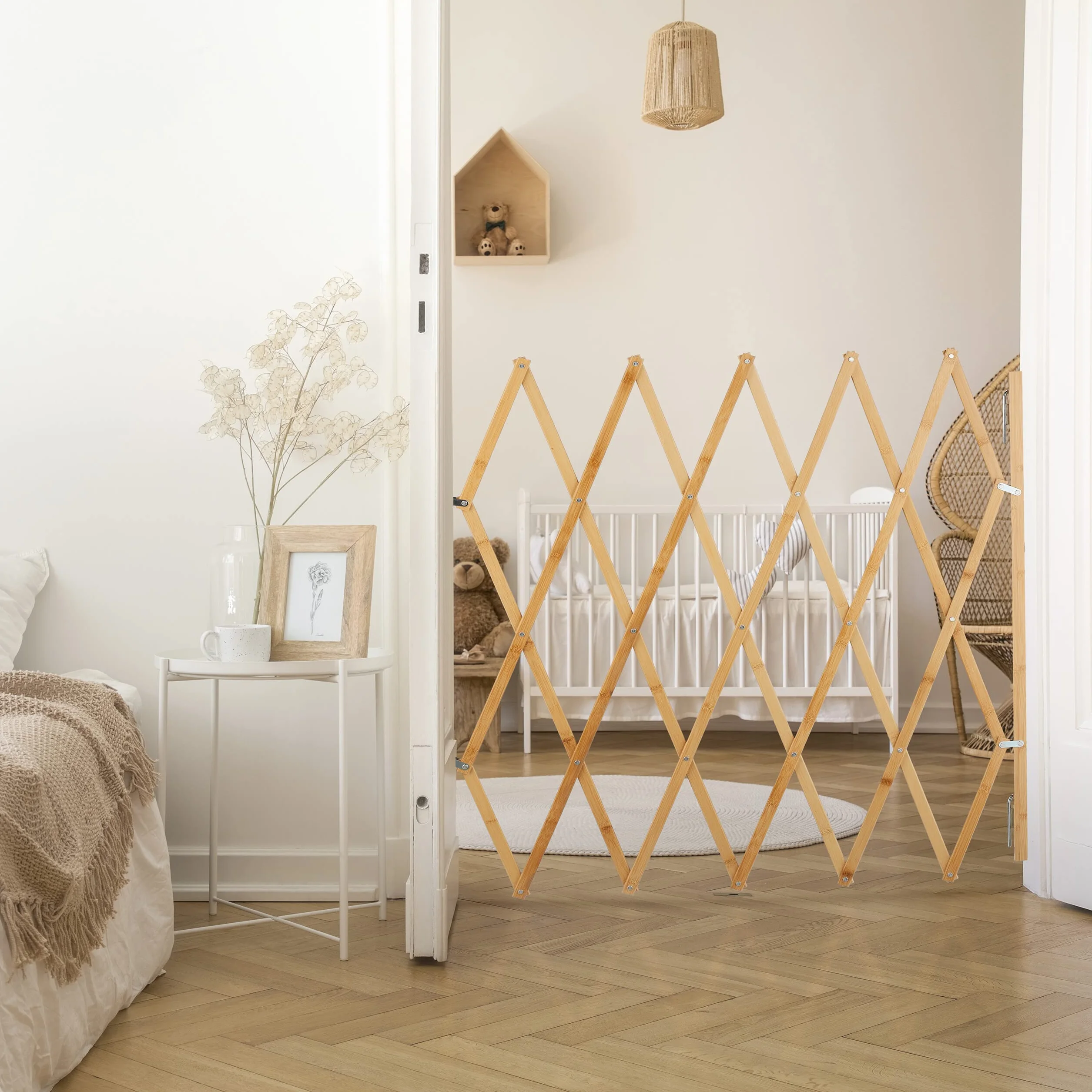 Relaxdays Barierka bezpieczeństwa dla psów Bambus 87,5-100 cm 130 cm