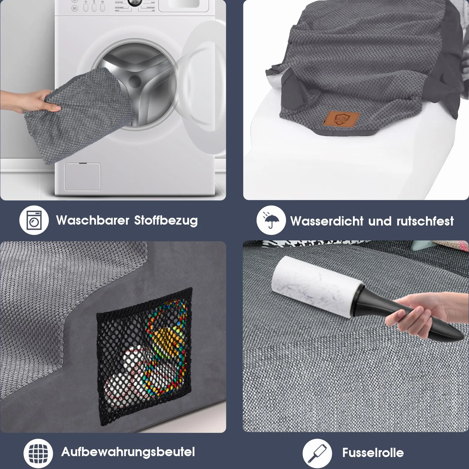 Midyb schody dla psów o wysokości 40 cm, 3 stopnie, z gęstej pianki, ze zdejmowanym pokrowcem, dla małych psów, kotów, antypoślizgowe, wodoodporne, schody, na sofę, łóżko