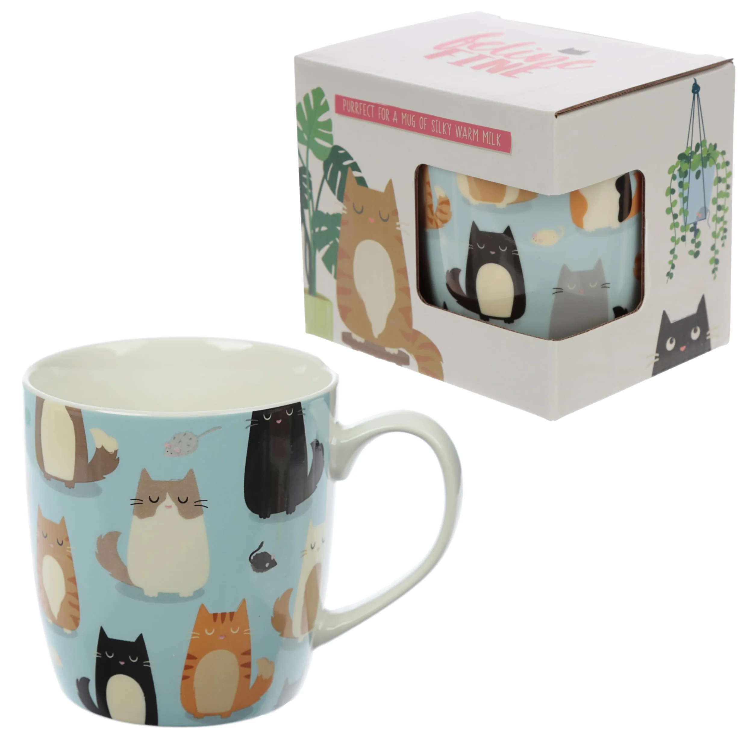 Puckator Feline Fine Cat Kubek, Porcelana, Wielokolorowy, 300 ml