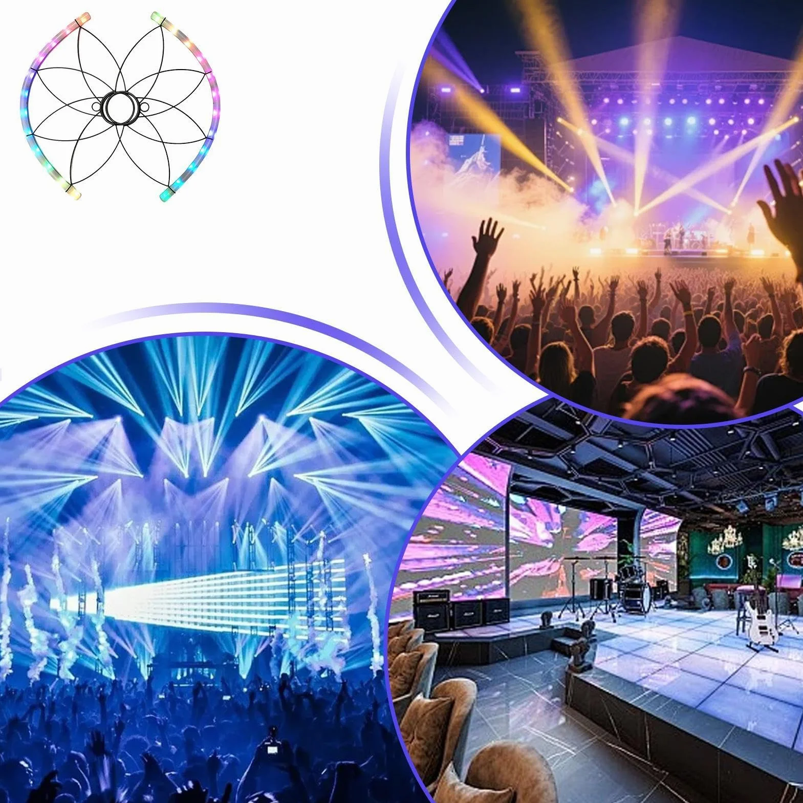 Générique Wachlarz świateł LED Flow Accessory | Wachlarz imprez na pokazy, sceny, noce, karnawał, bary, kluby, wesela, festiwale muzyczne,
