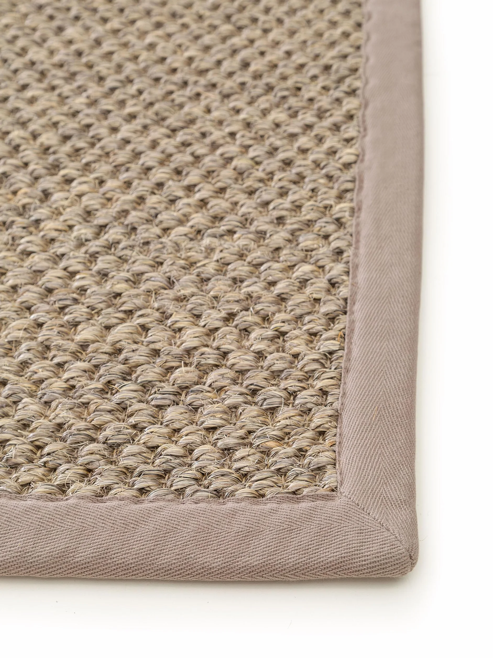 benuta Pure Wycieraczka Greta – 100% sizal – prostokątna i w stylu bordiury, uni, Natural Living, Scandi Living – łatwa w pielęgnacji do salonu, sypialni, korytarza, na taras, balkon, szara, 60 x 90