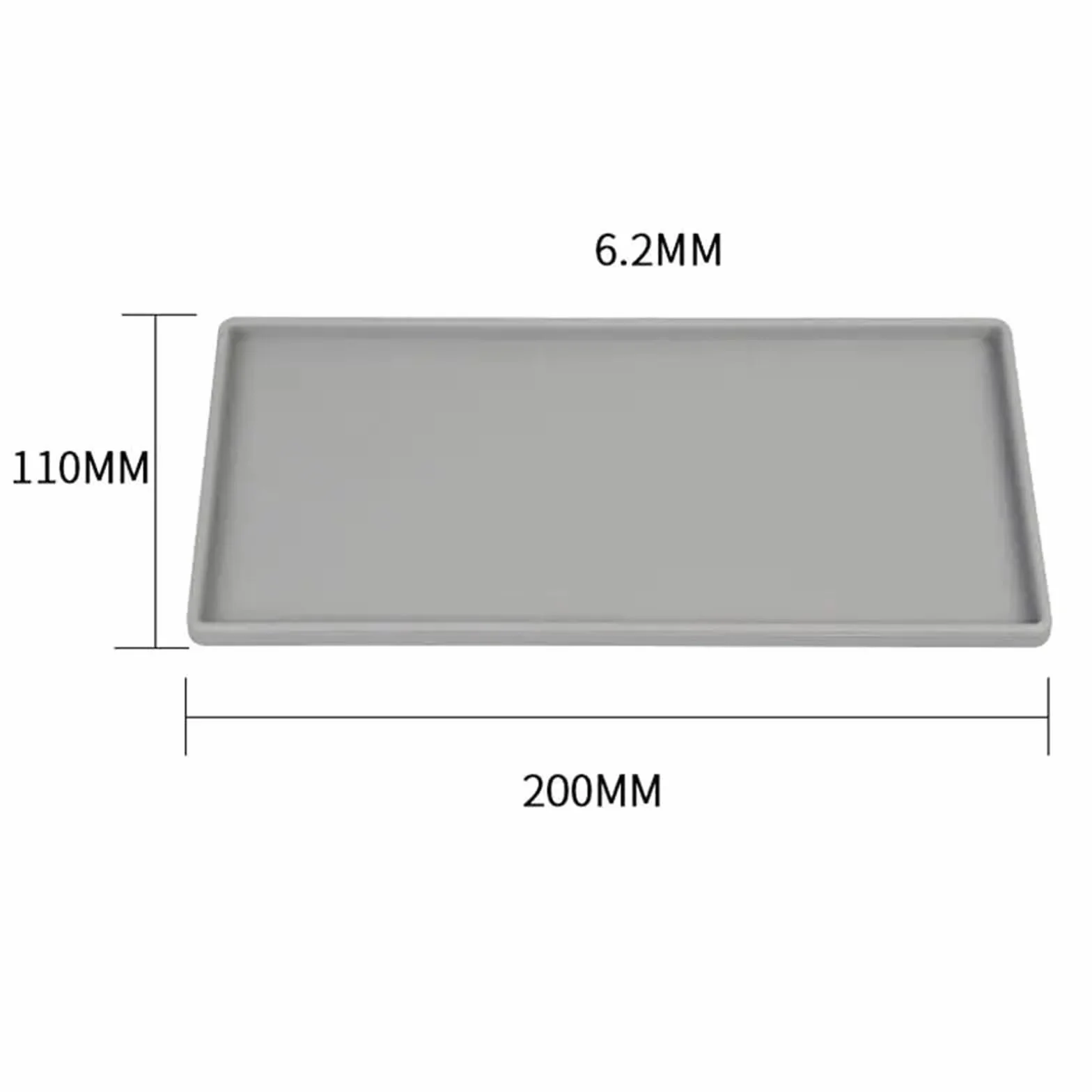 Duża drewniana taca, silikonowy uchwyt na przybory do kawy, wielokolorowy, 200 x 110 x 6,2 mm (ciemnoszary) - idealny do serwowania herbaty i kawy, stylowe akcesoria kuchenne