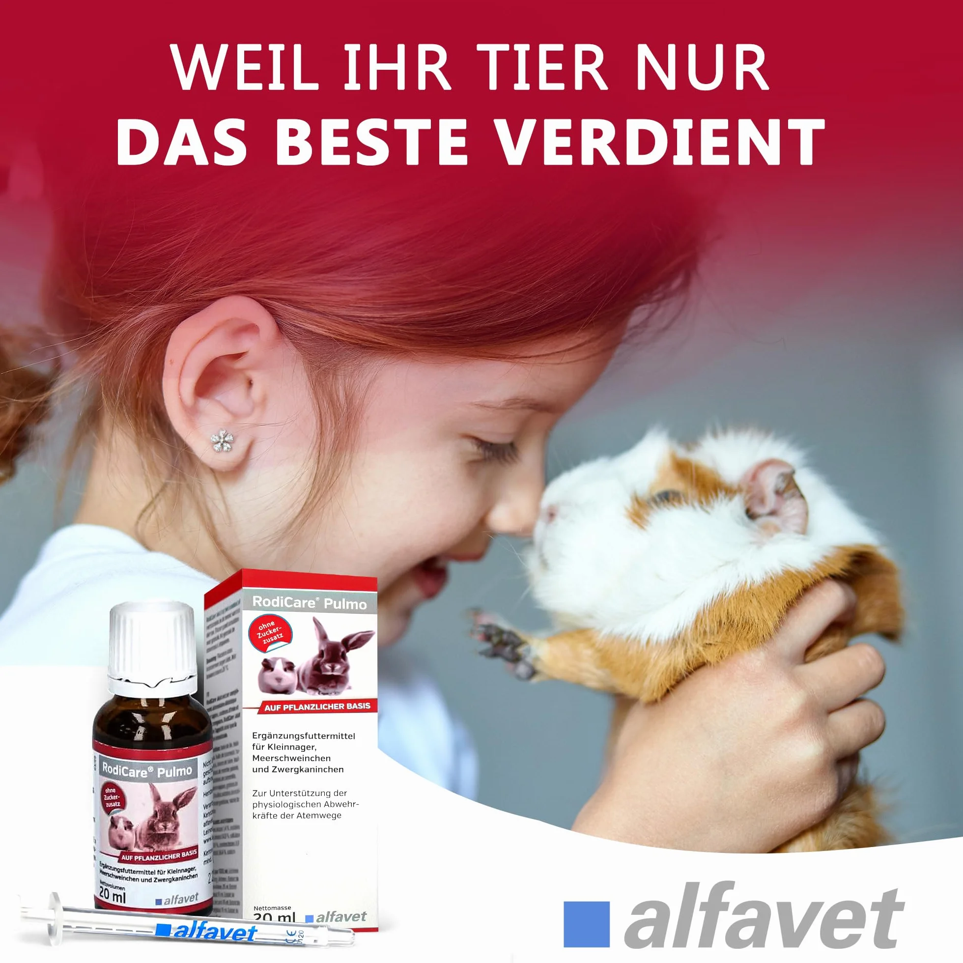 alfavet RodiCare Pulmo 20 ml pasza uzupełniająca dla świnek morskich strzykawka dozująca