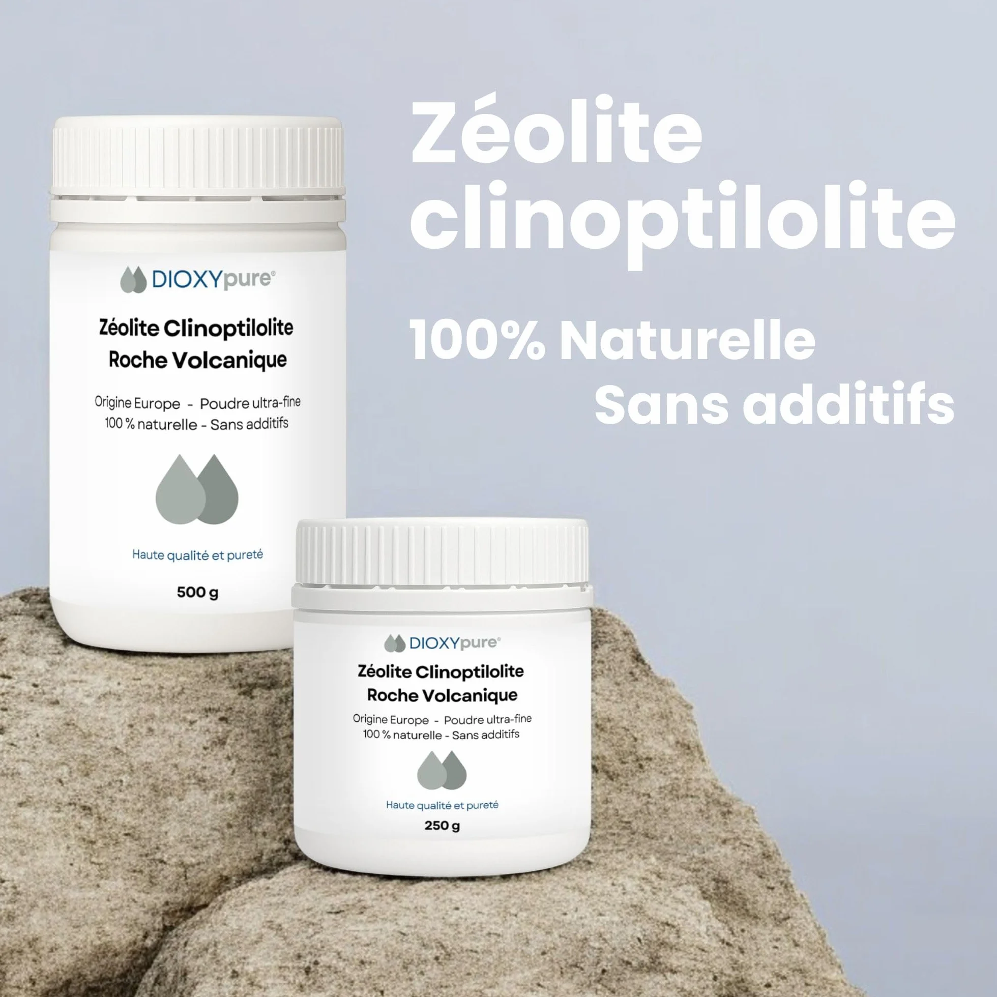 Zeolit, czysta i w 100% naturalna skała wulkaniczna, czystość 94% klinoptylolitu, pochodzenie UE, 500 g, ultra drobny proszek, bez dodatków, testowany i kontrolowany w Niemczech