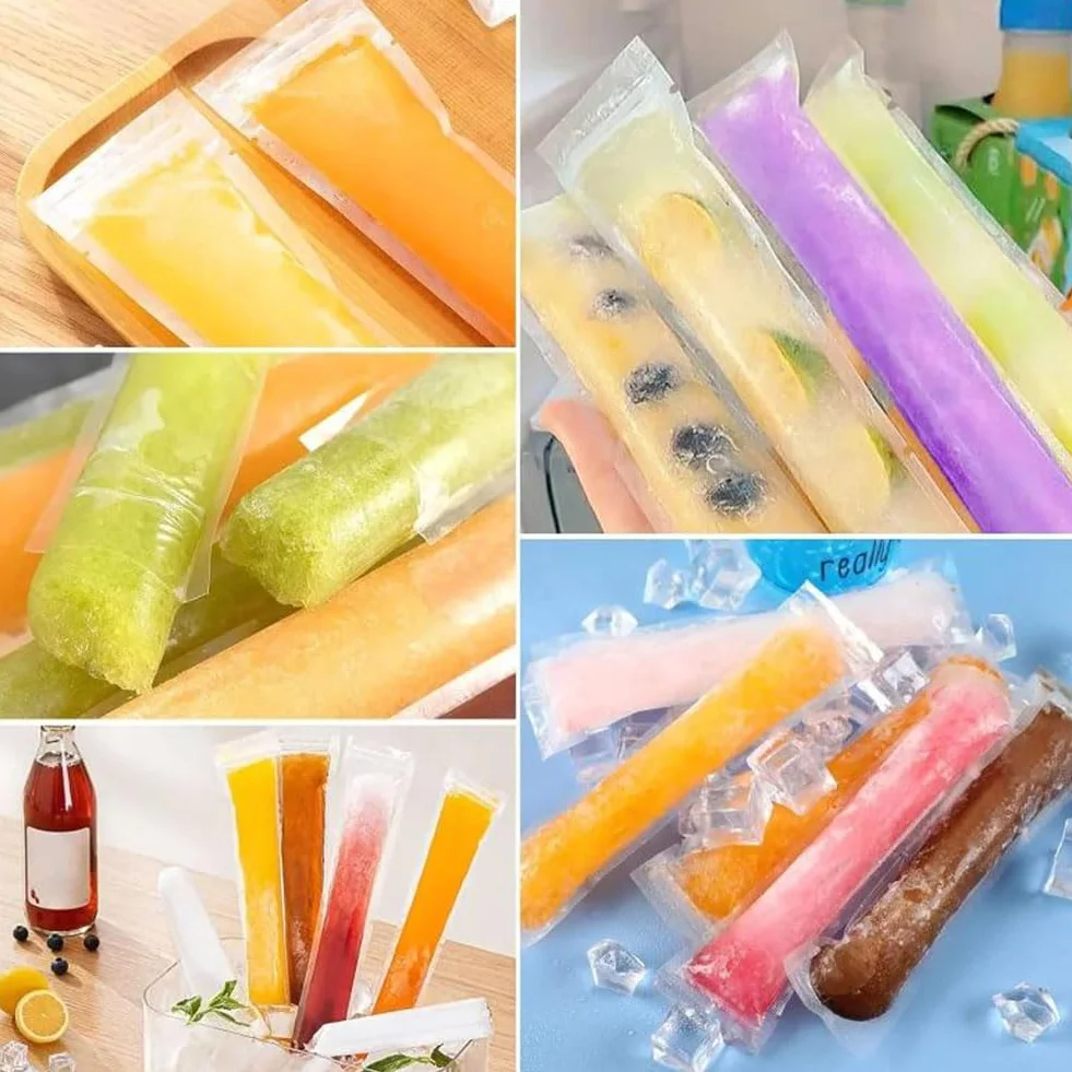 100 szt. Torby na foremki Popsicle Torby Popsicle Formy z lejkiem na jogurt, mrożone cukierki Party Favors