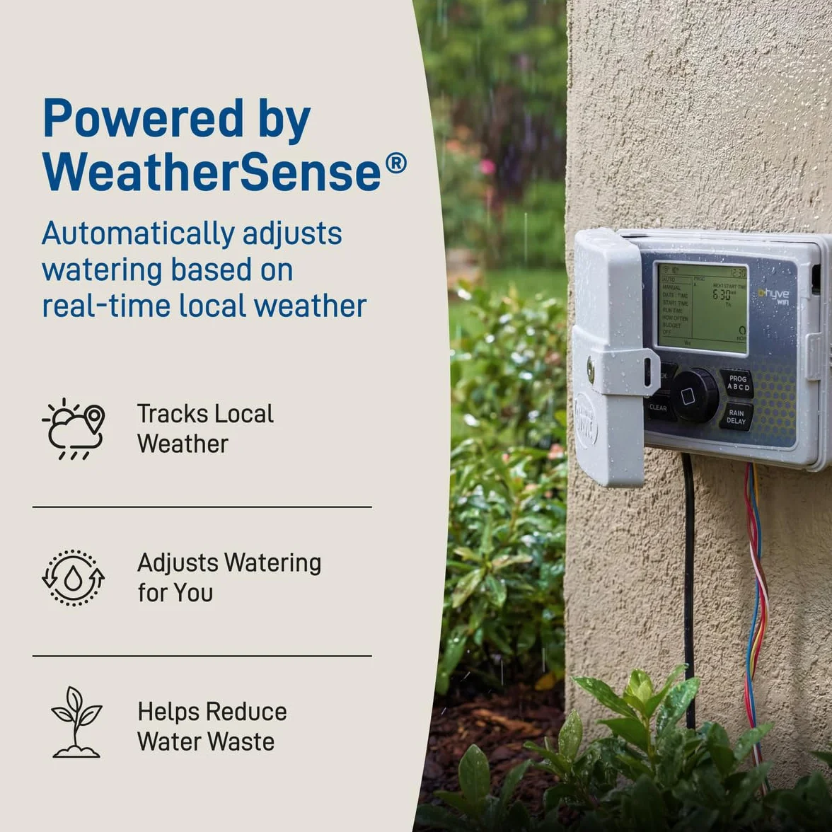 Orbit 57946 B-hyve inteligentny 6-strefowy kontroler zraszaczy do użytku wewnątrz i na zewnątrz, kompatybilny z Alexa, 6 stacji, szary
