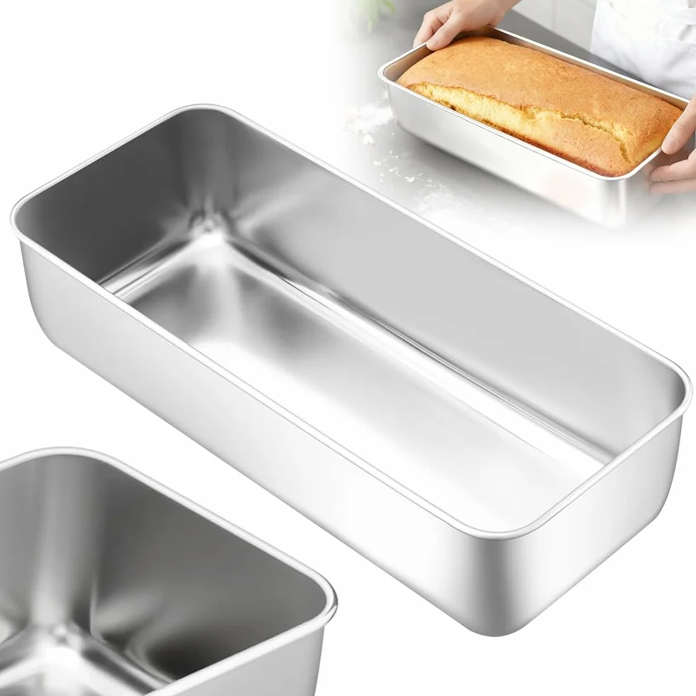 FARYODI Duża forma do pieczenia chleba, 33 cm, ze stali nierdzewnej, prostokątna, do pieczenia ciast, chleba i tostów, zdrowa i nietoksyczna, nadaje się do mycia w zmywarce