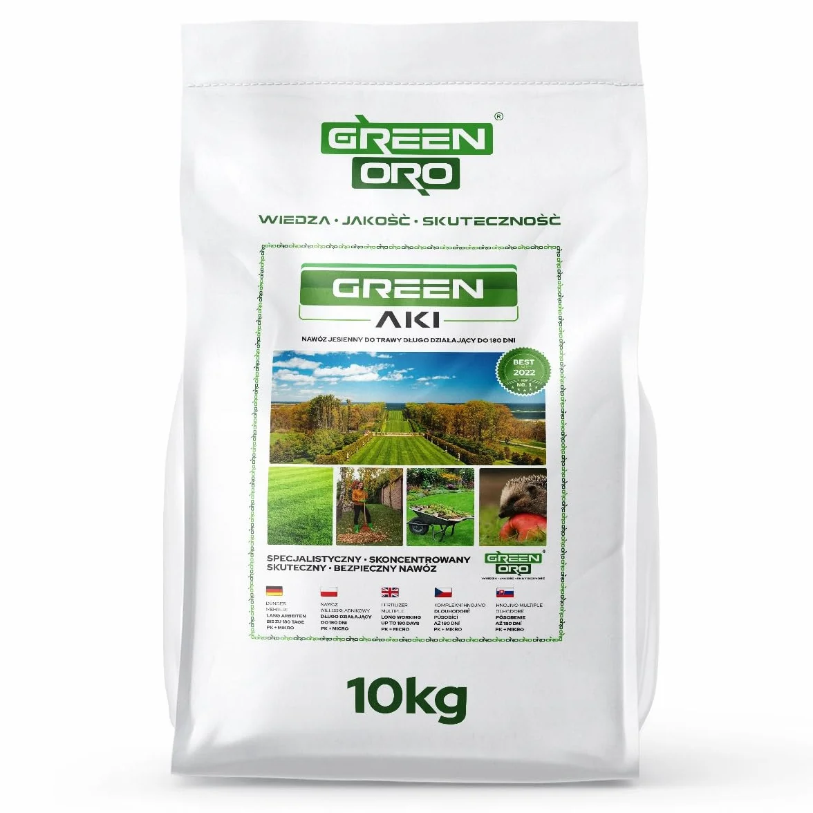GREEN AKI 10KG - Jesienny, wysoko skoncentrowany nawóz do trawników, traw ozdobnych i traw pampasowych.