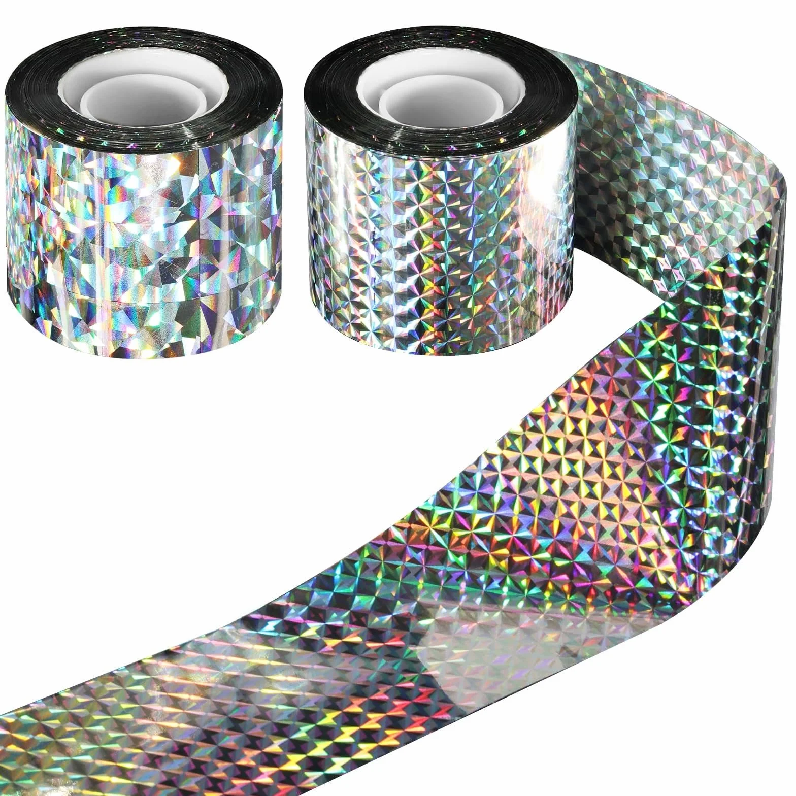 AOOWU odstraszacz ptaków, taśma odstraszająca ptaki, 2 rolki 80m x 4,8cm, Premium taśma odstraszająca ptaki, refleksyjna, odstraszacz ptaków, taśma odstraszająca ptaki, refleksyjna taśma odstraszająca