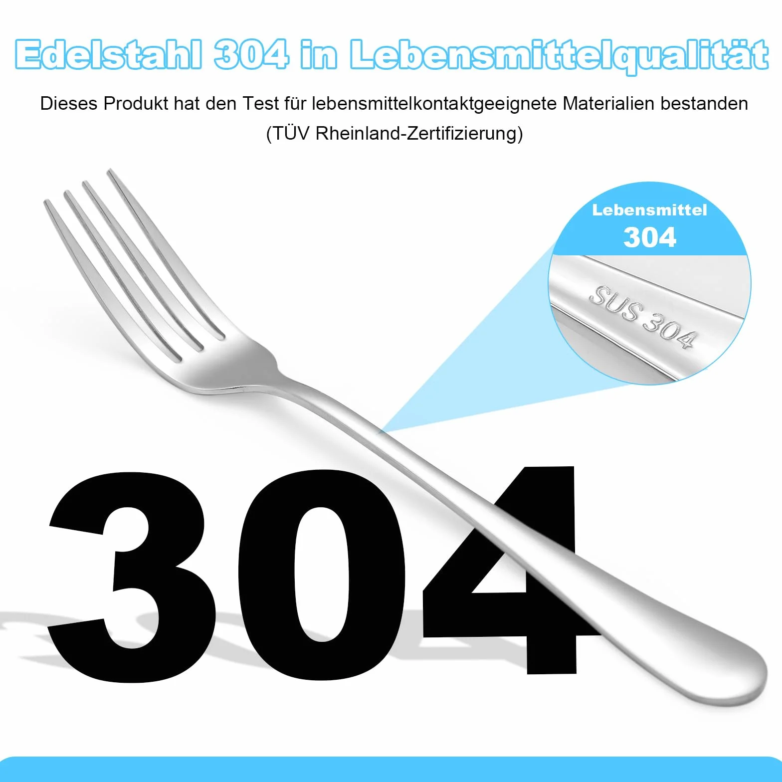 6 sztuk widelców stołowych, stal nierdzewna 304 widelce obiadowe, 175 cm (6,9")