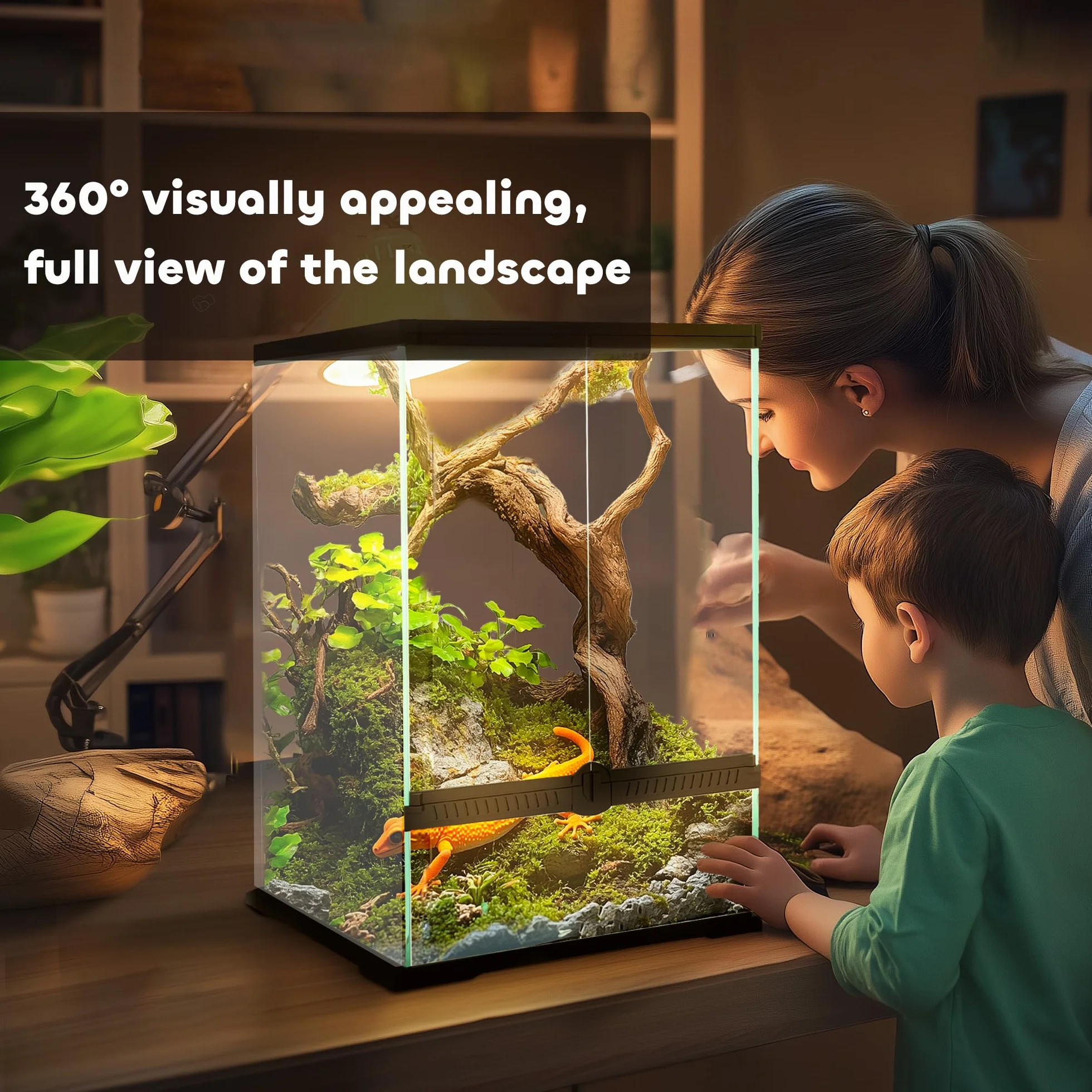 PawHut Szklane Terrarium dla Gadów 40L Vivarium 30 x 30 x 45 cm