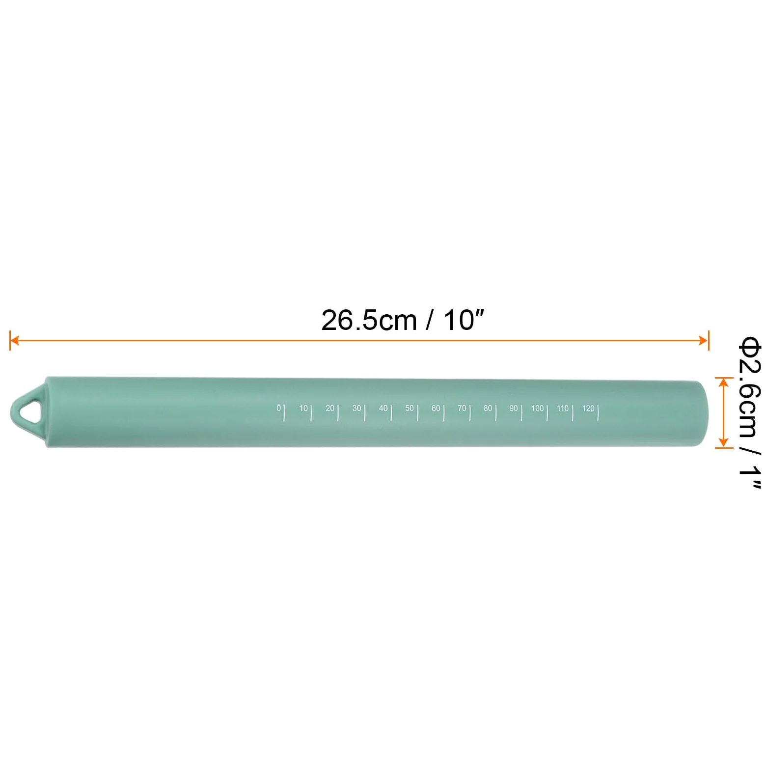 QUARKZMAN Silikonowy obrotowy kołek 10" cylindryczny nieprzywierający stal wewnętrzna rdzeń obrotowy kołek wałek wałek mały wałek kuchenny wałek do pieczenia ciasta zielony
